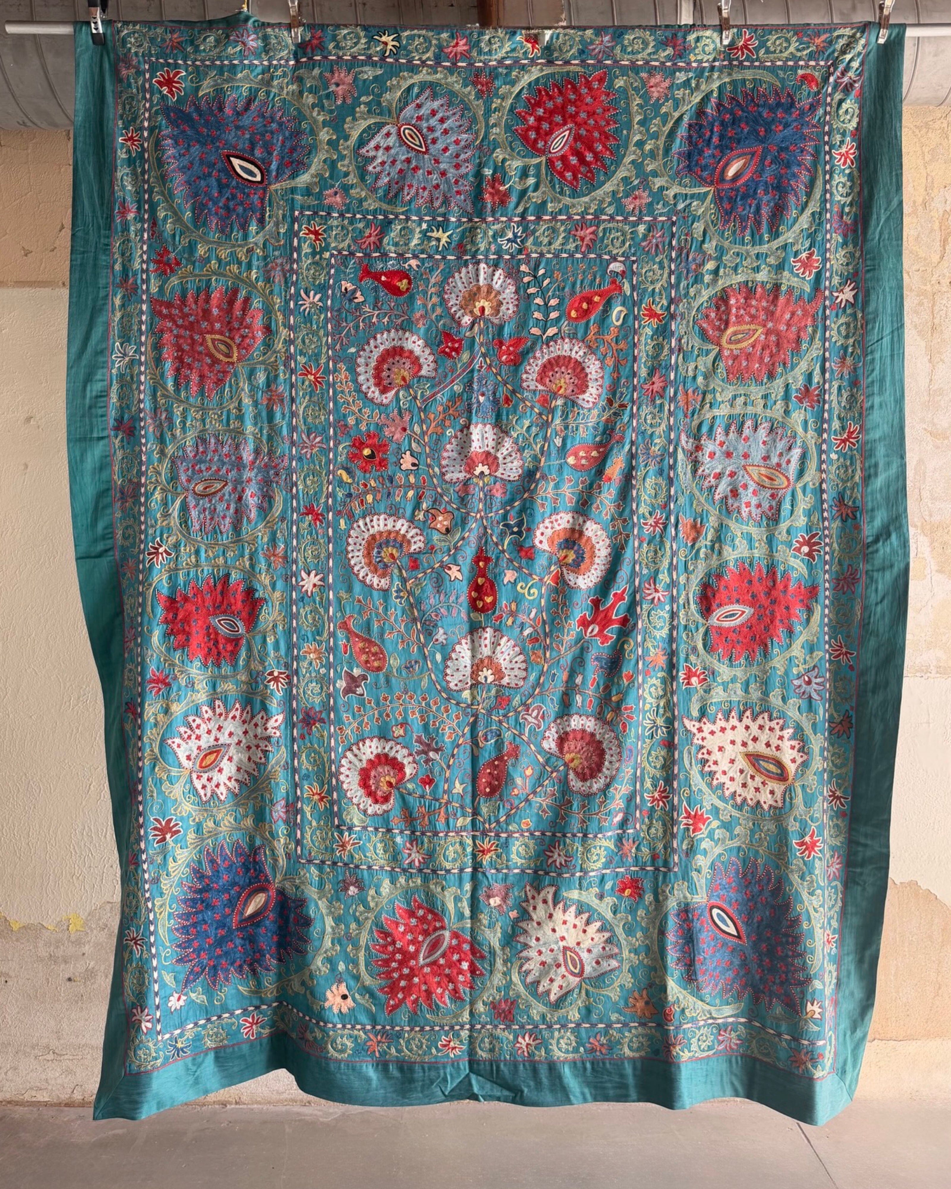 Hand Stitched Suzani (CSSU061323 | 84 x 108") Suzani Aziz Suzani 