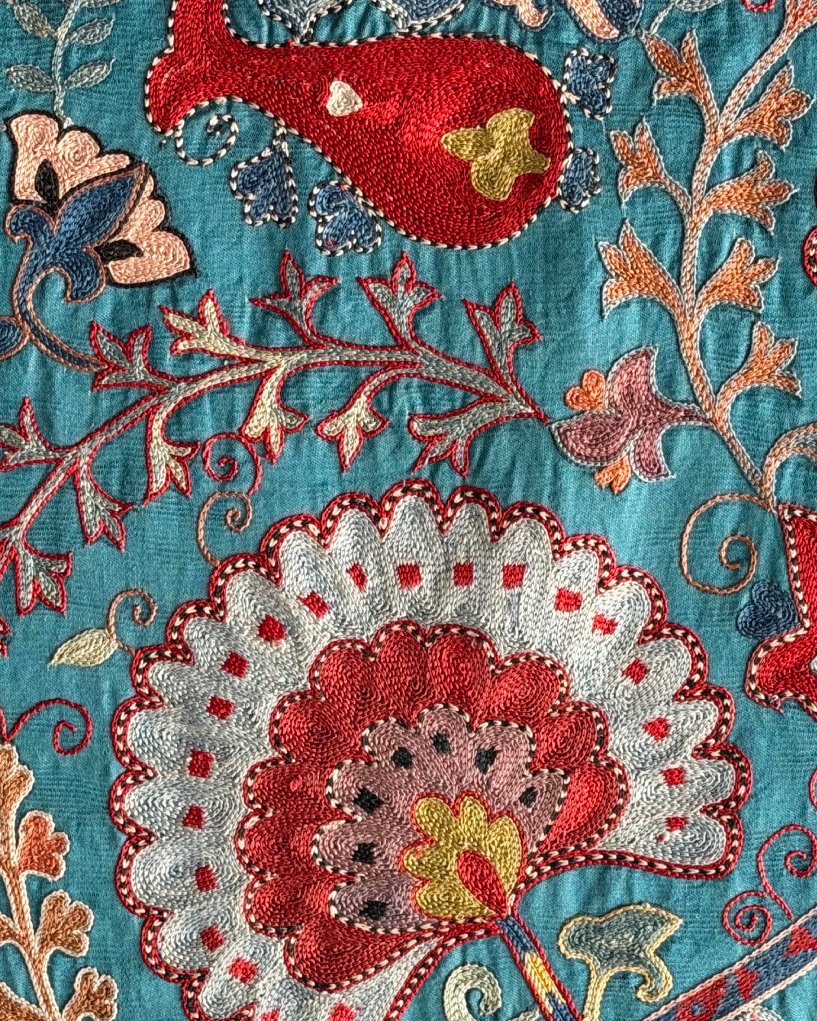 Hand Stitched Suzani (CSSU061323 | 84 x 108") Suzani Aziz Suzani 