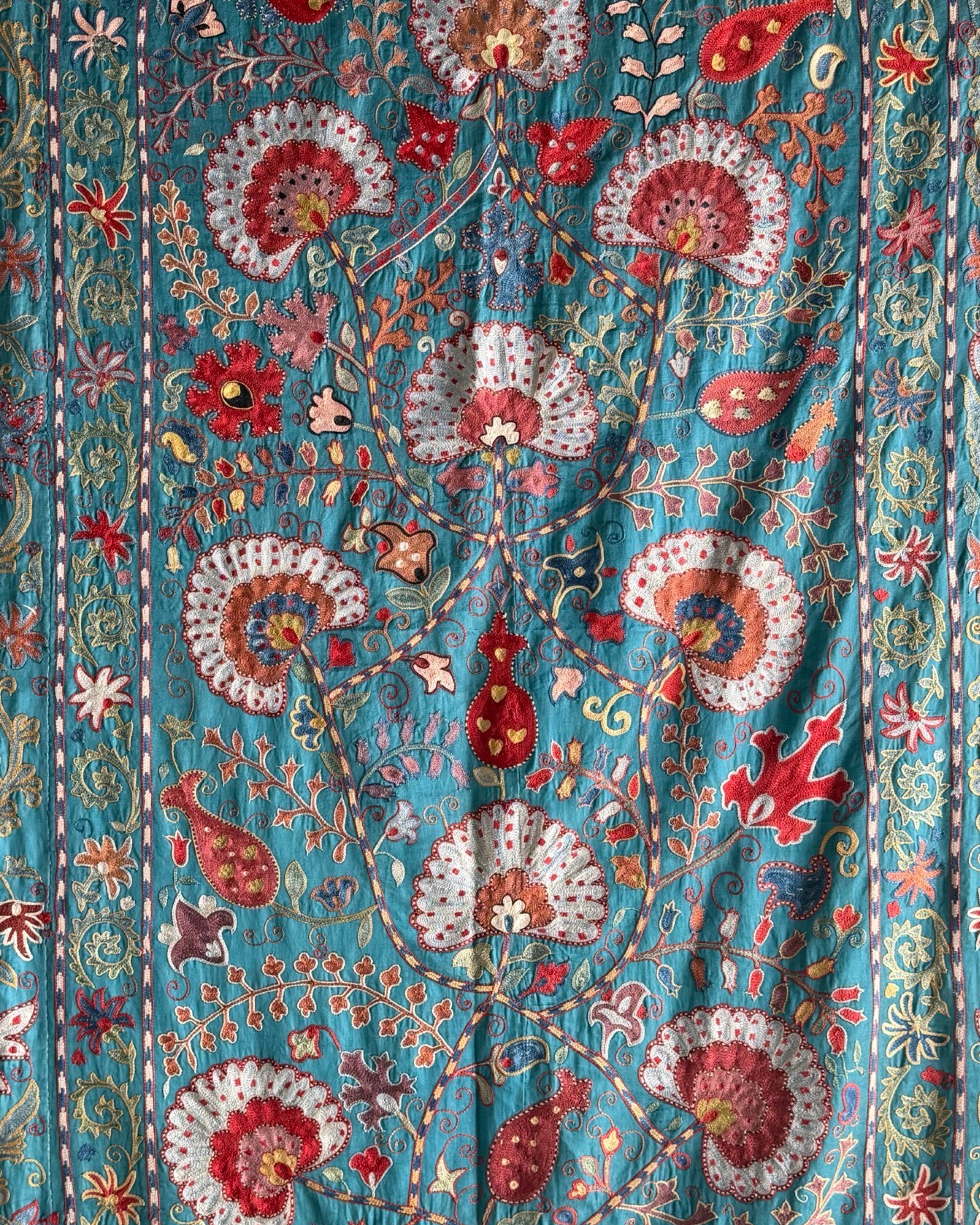 Hand Stitched Suzani (CSSU061323 | 84 x 108") Suzani Aziz Suzani 