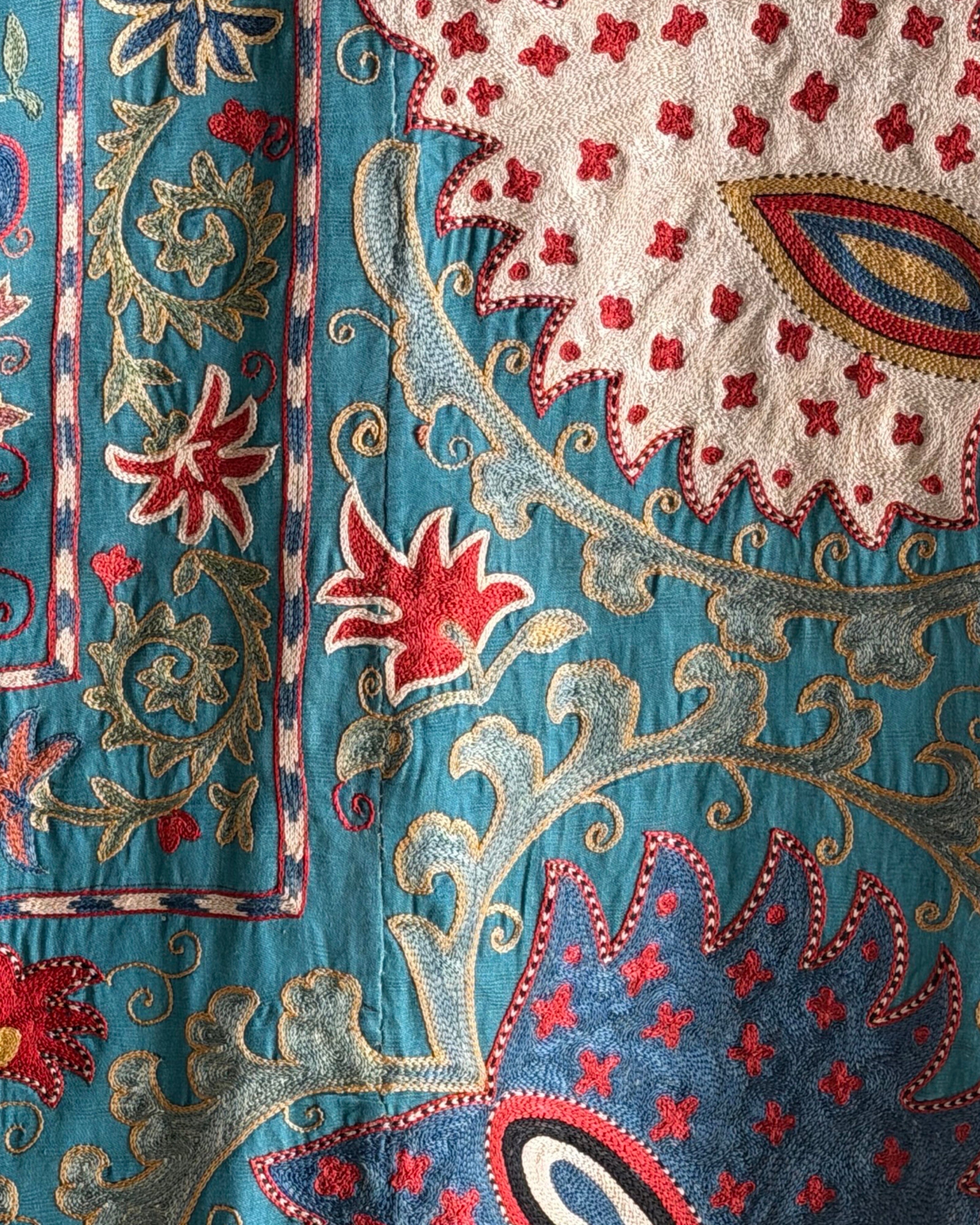 Hand Stitched Suzani (CSSU061323 | 84 x 108") Suzani Aziz Suzani 