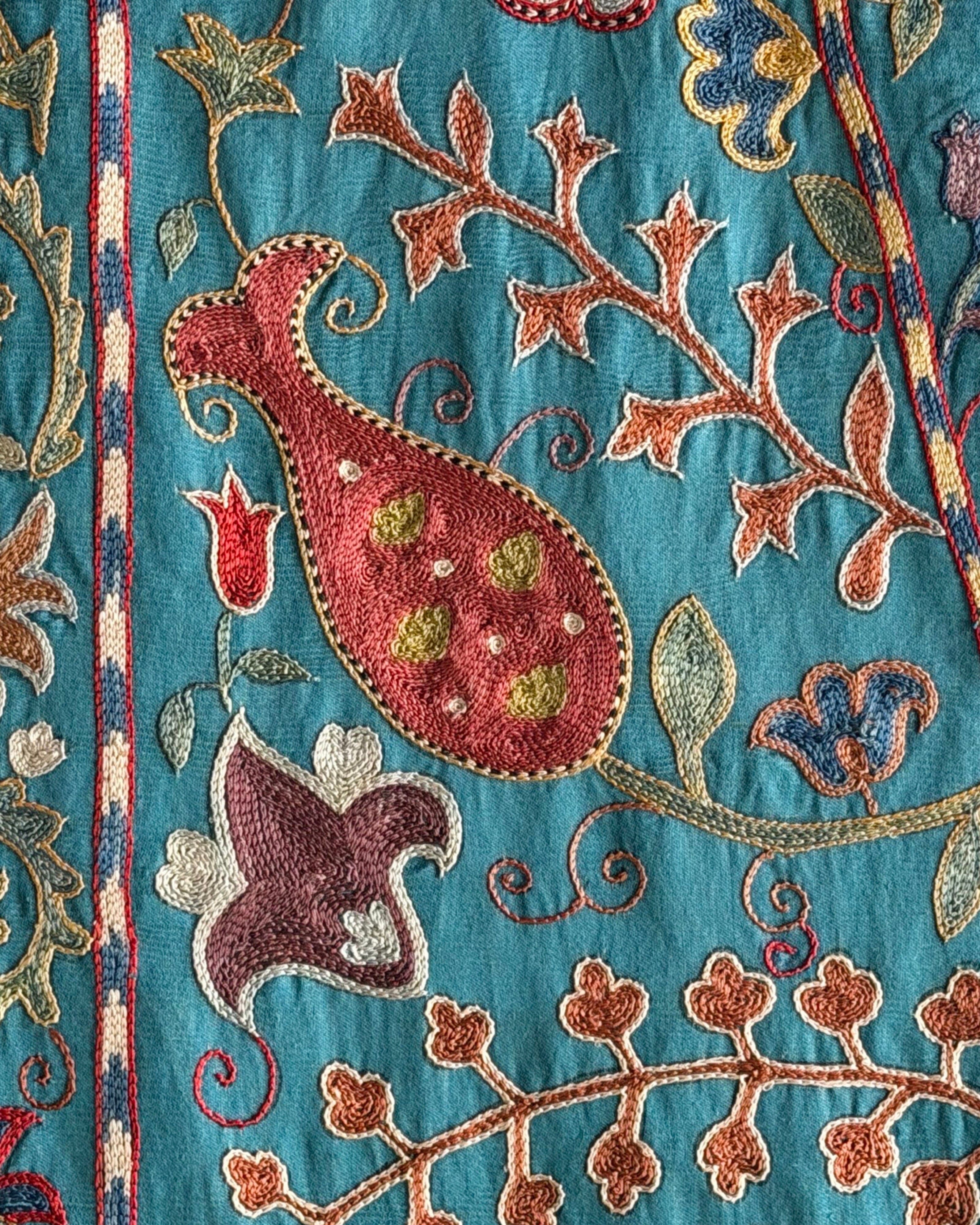 Hand Stitched Suzani (CSSU061323 | 84 x 108") Suzani Aziz Suzani 