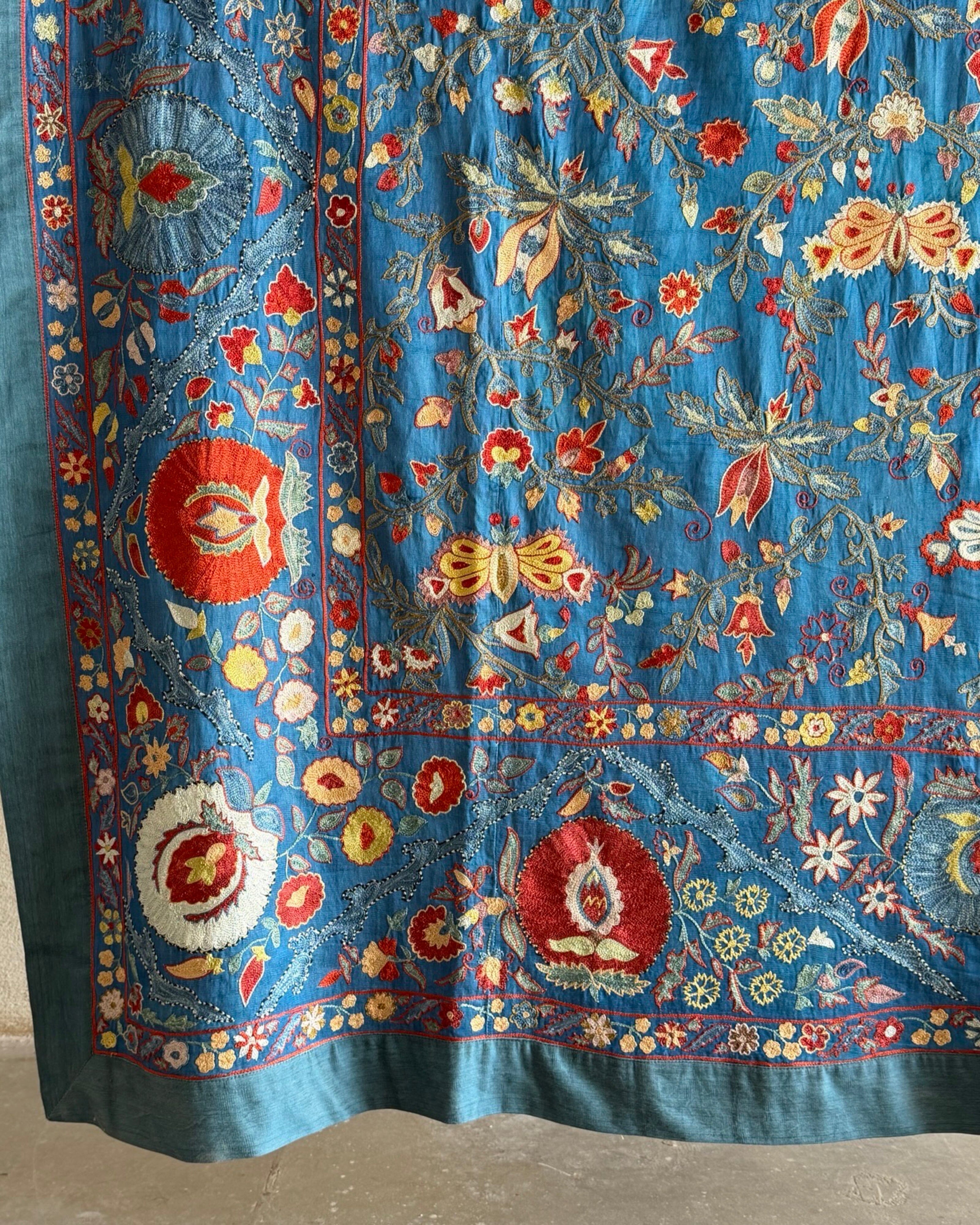 Hand Stitched Suzani (CSSU061423 | 82 x 108") Suzani Aziz Suzani 