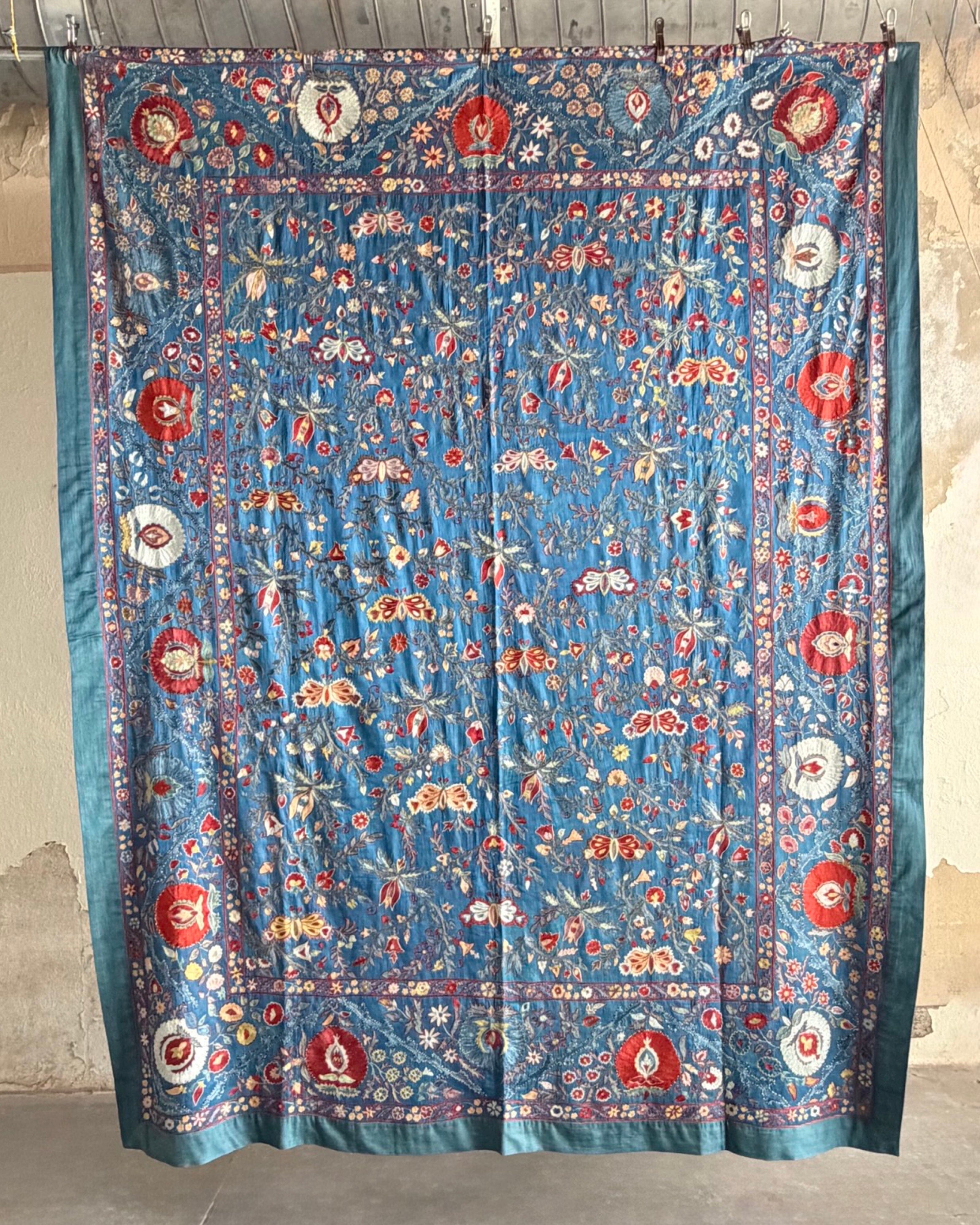 Hand Stitched Suzani (CSSU061423 | 82 x 108") Suzani Aziz Suzani 