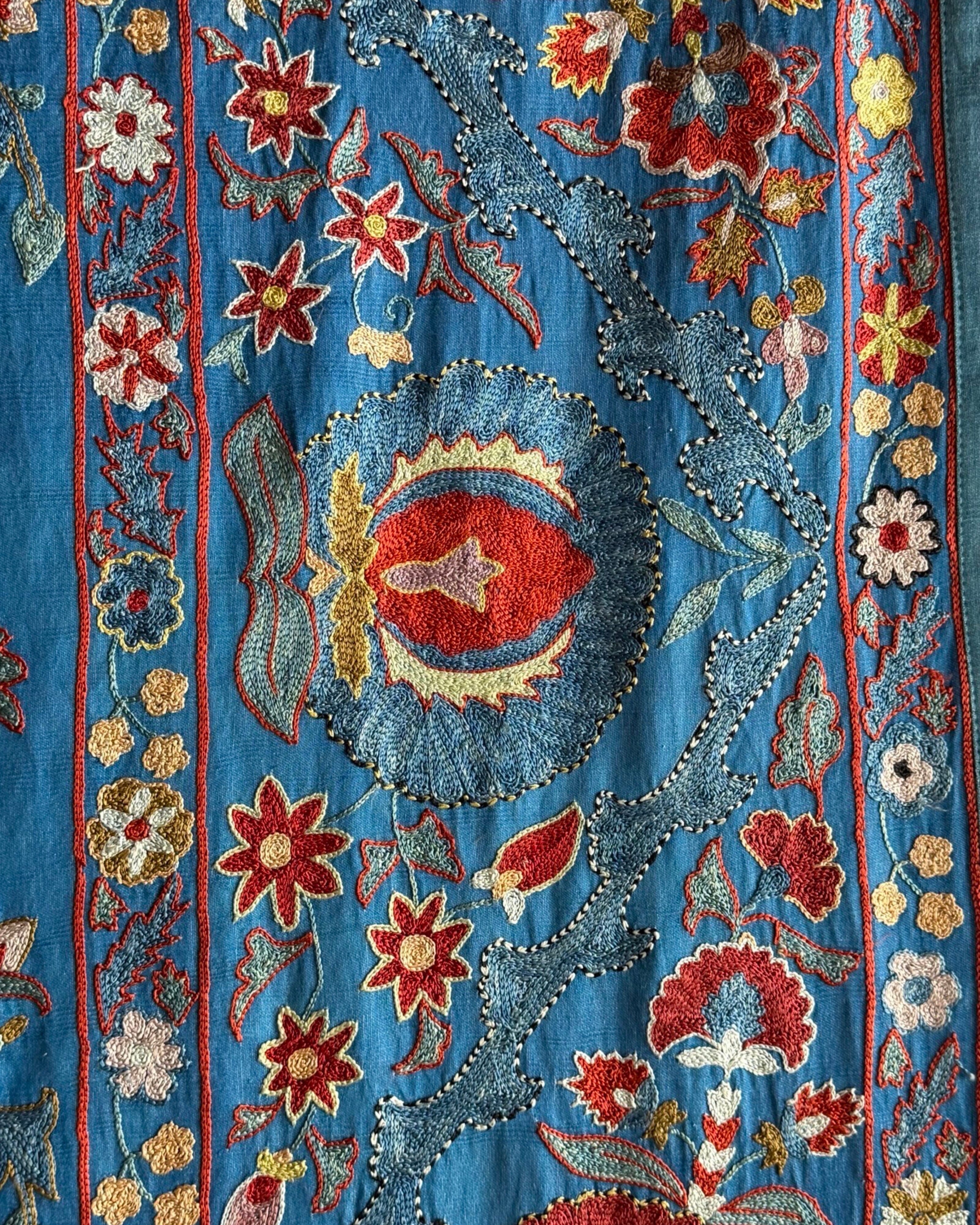 Hand Stitched Suzani (CSSU061423 | 82 x 108") Suzani Aziz Suzani 