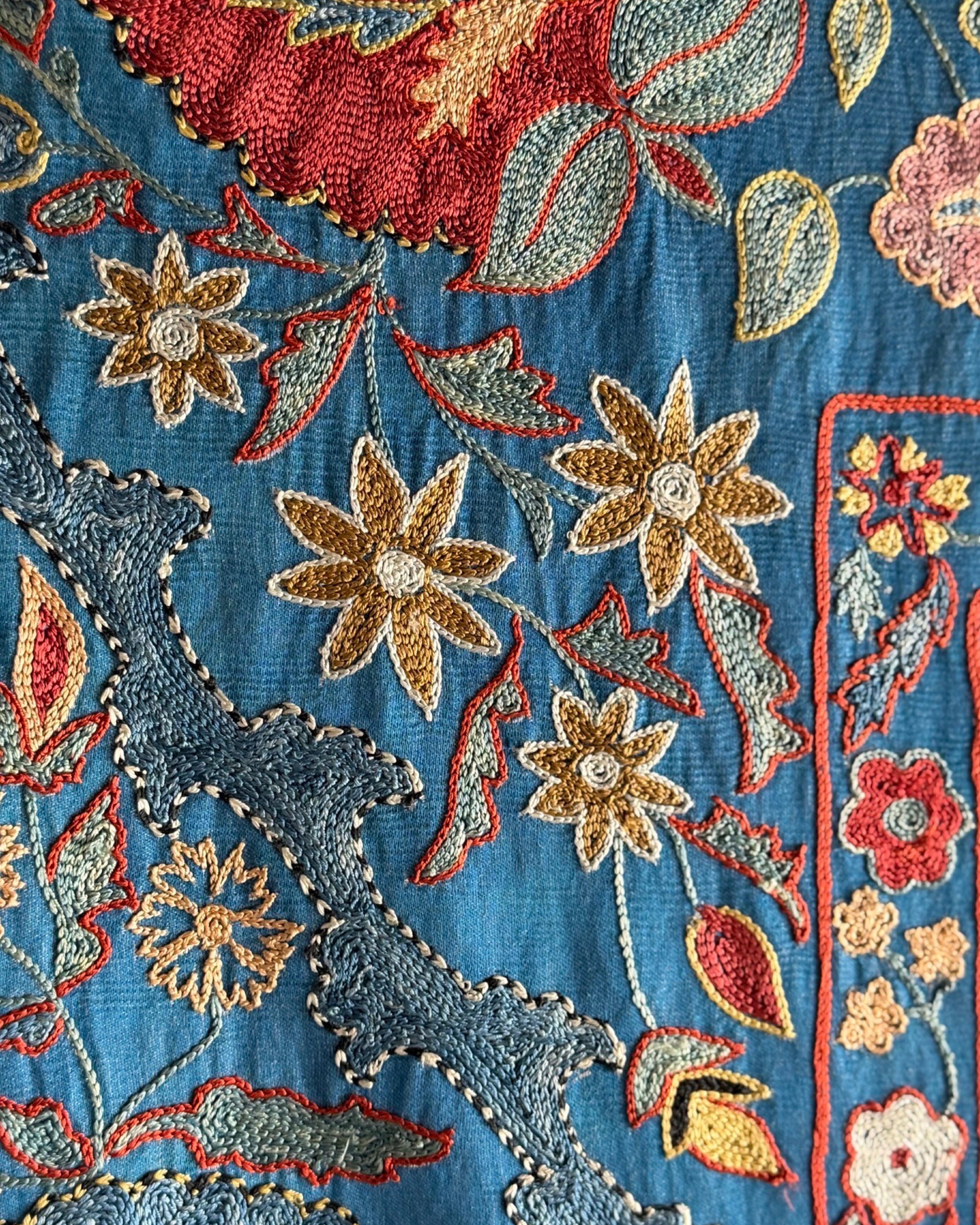 Hand Stitched Suzani (CSSU061423 | 82 x 108") Suzani Aziz Suzani 