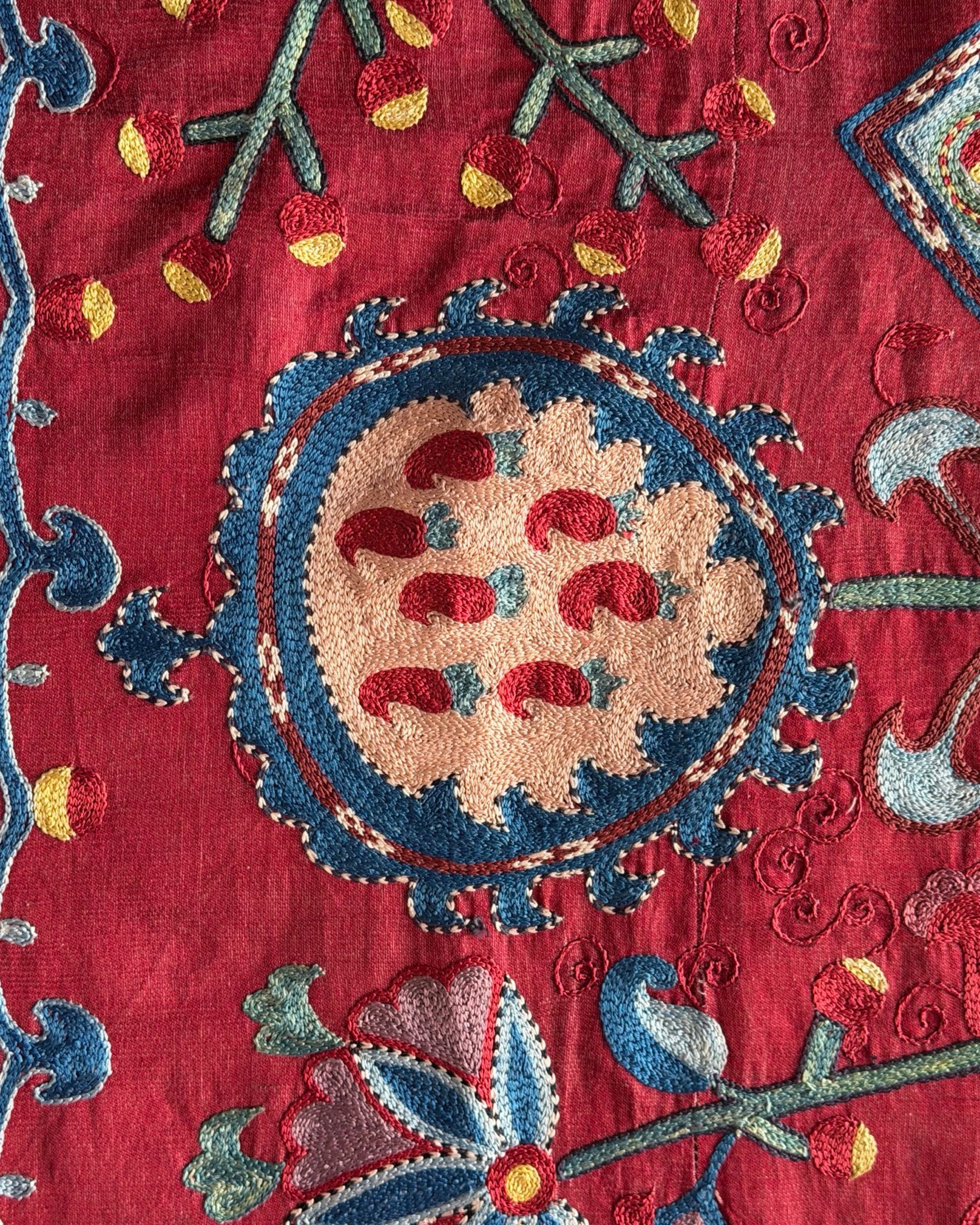 Hand Stitched Suzani (CSSU061523 | 120 x 108") Suzani Aziz Suzani 