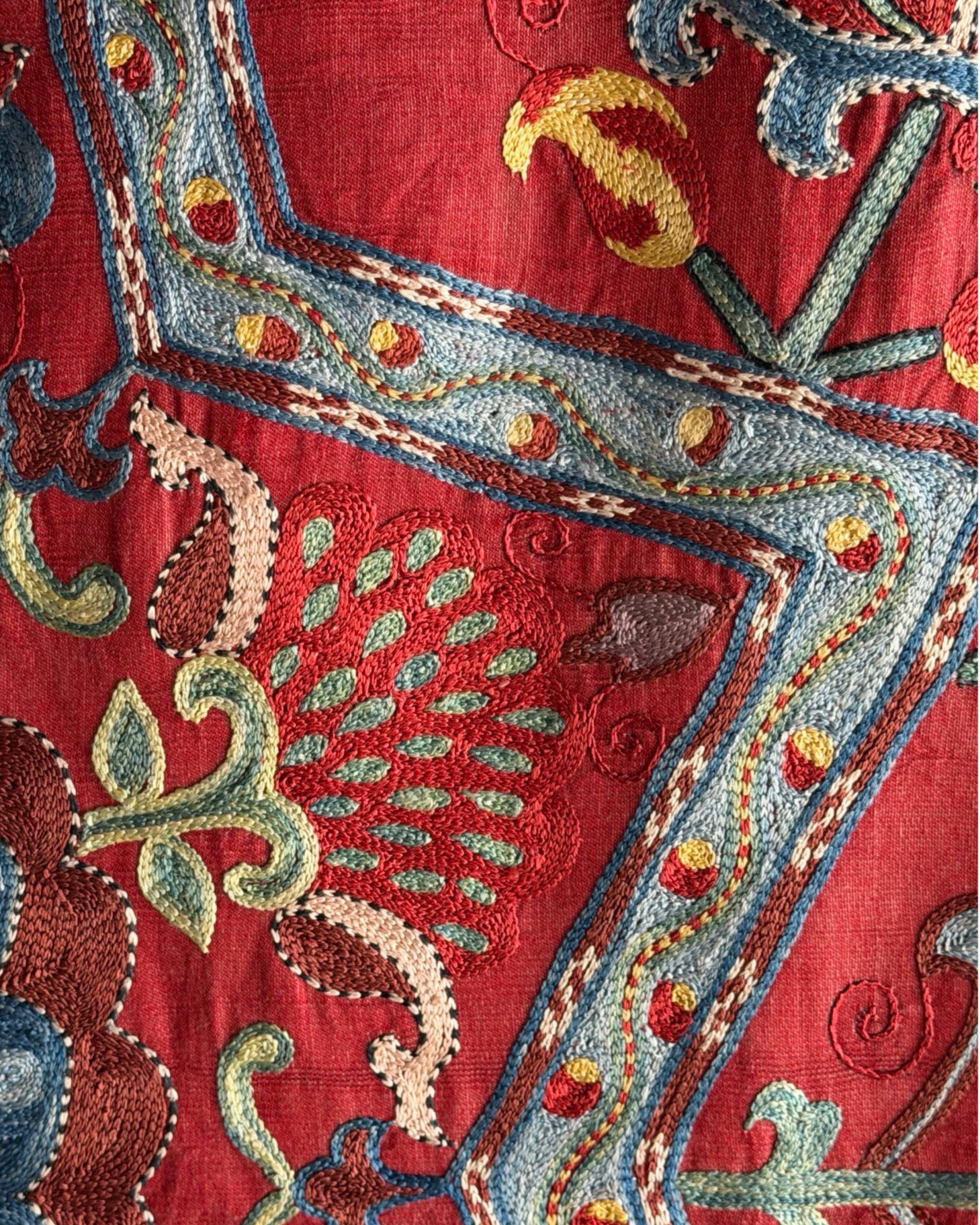Hand Stitched Suzani (CSSU061523 | 120 x 108") Suzani Aziz Suzani 