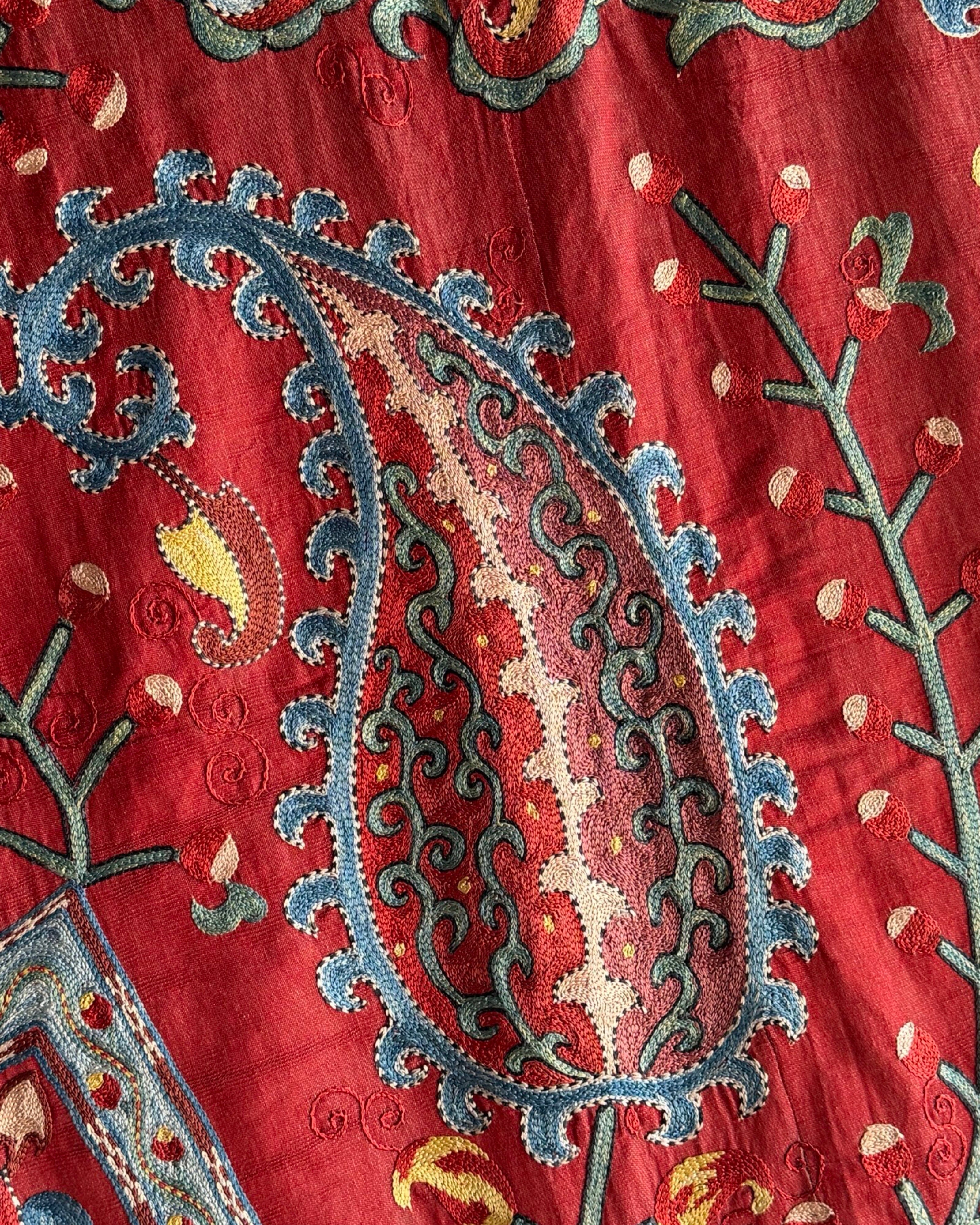 Hand Stitched Suzani (CSSU061523 | 120 x 108") Suzani Aziz Suzani 