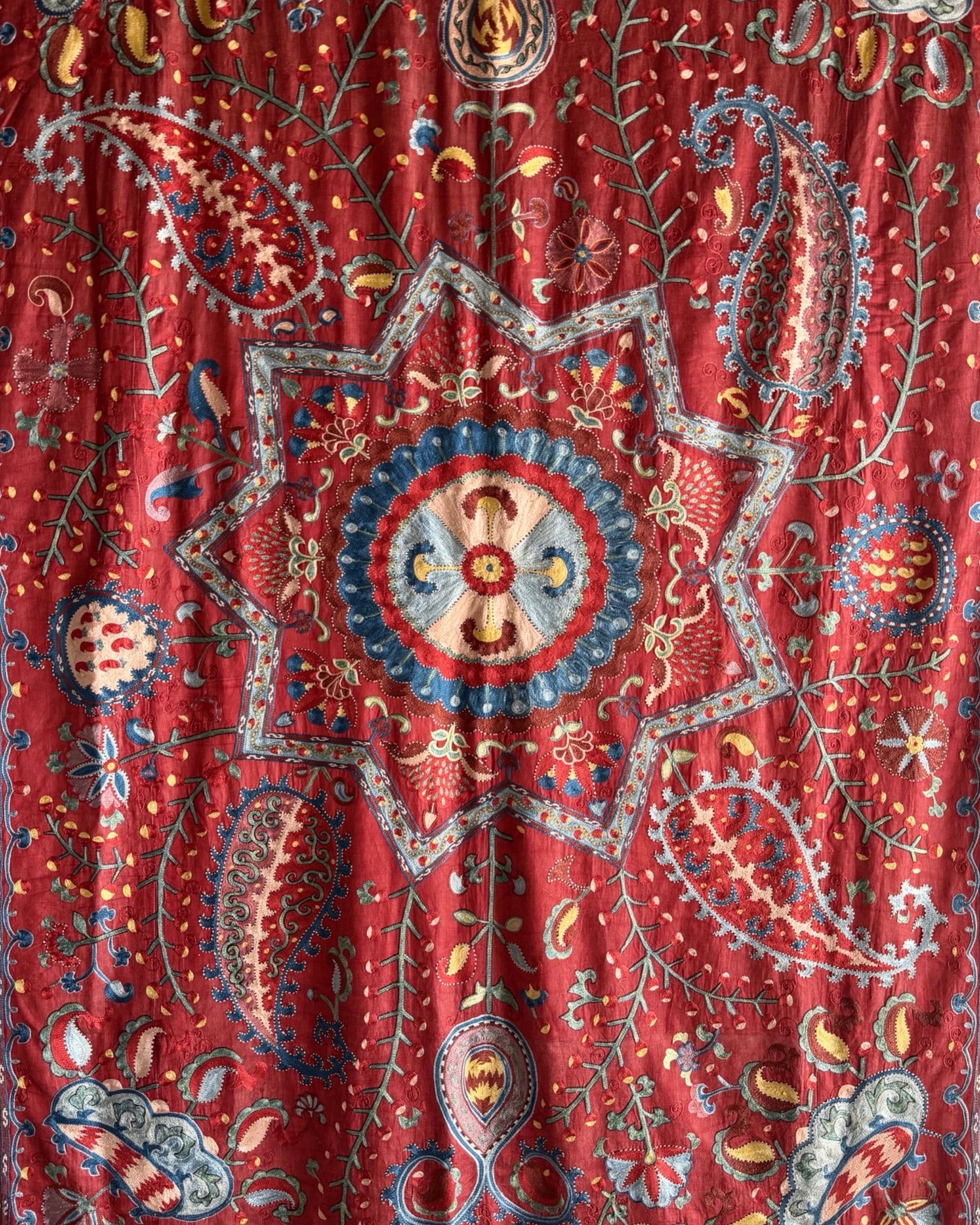 Hand Stitched Suzani (CSSU061523 | 120 x 108") Suzani Aziz Suzani 