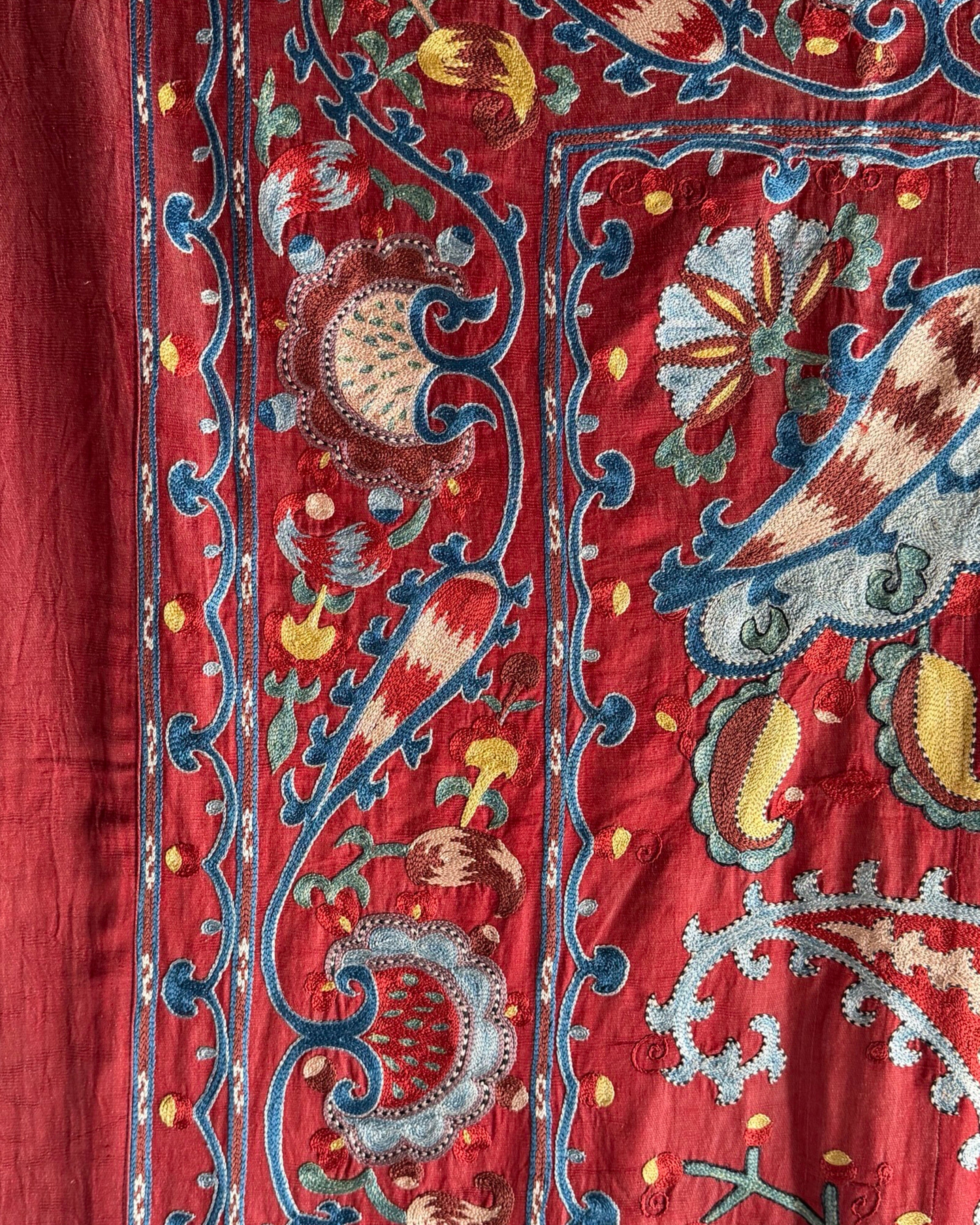 Hand Stitched Suzani (CSSU061523 | 120 x 108") Suzani Aziz Suzani 