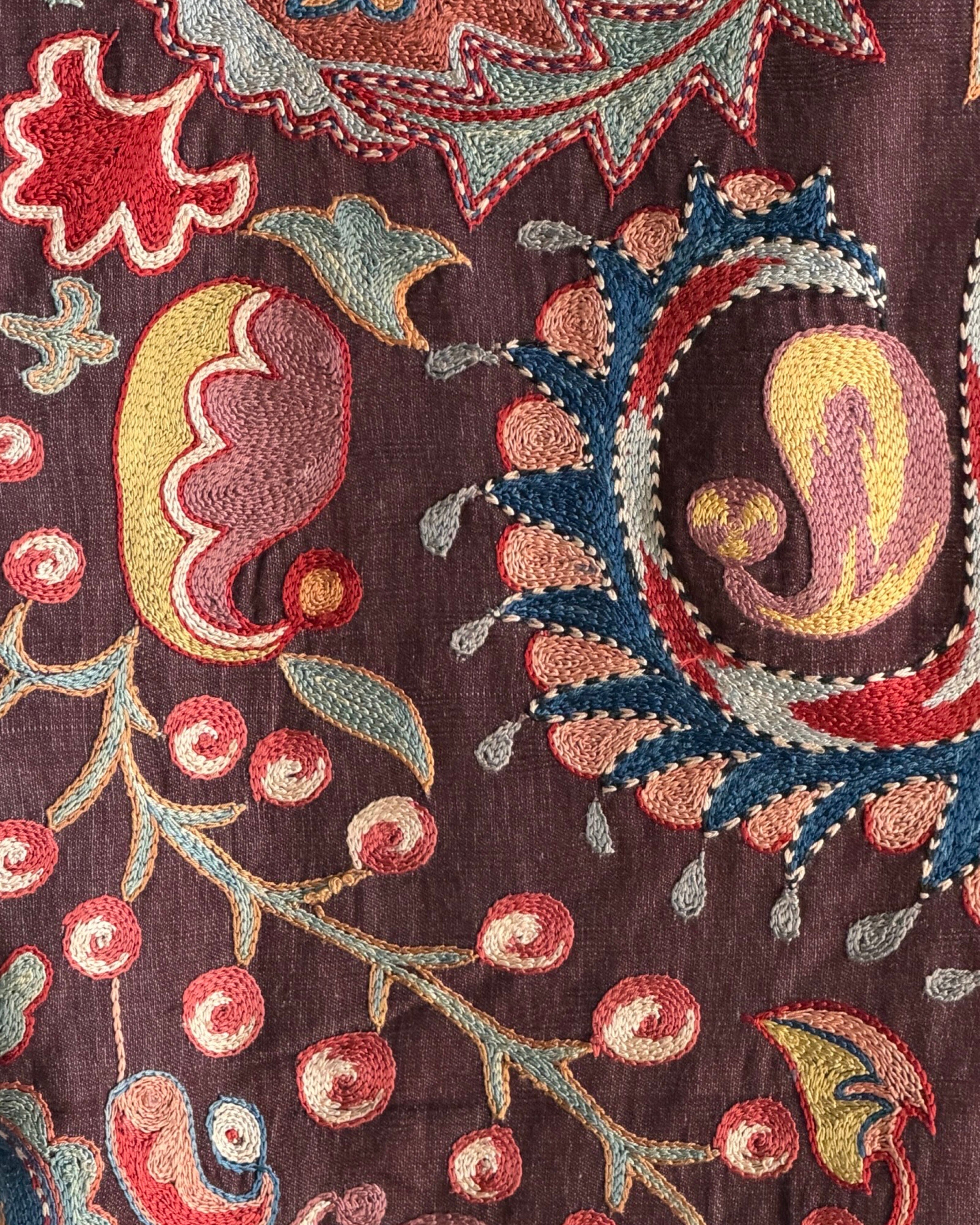 Hand Stitched Suzani (CSSU071823 | 120 x 102") Suzani Aziz Suzani 