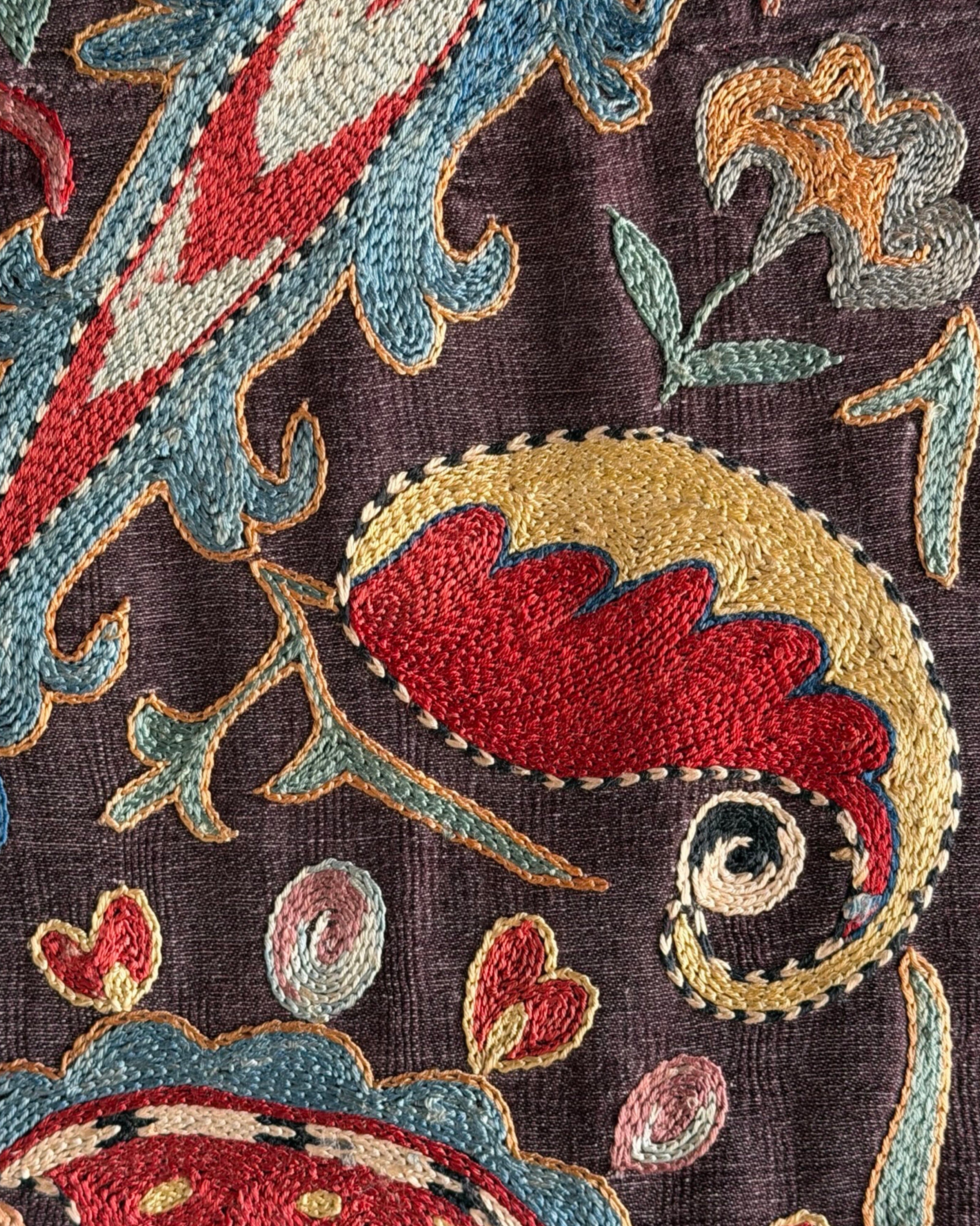 Hand Stitched Suzani (CSSU071823 | 120 x 102") Suzani Aziz Suzani 