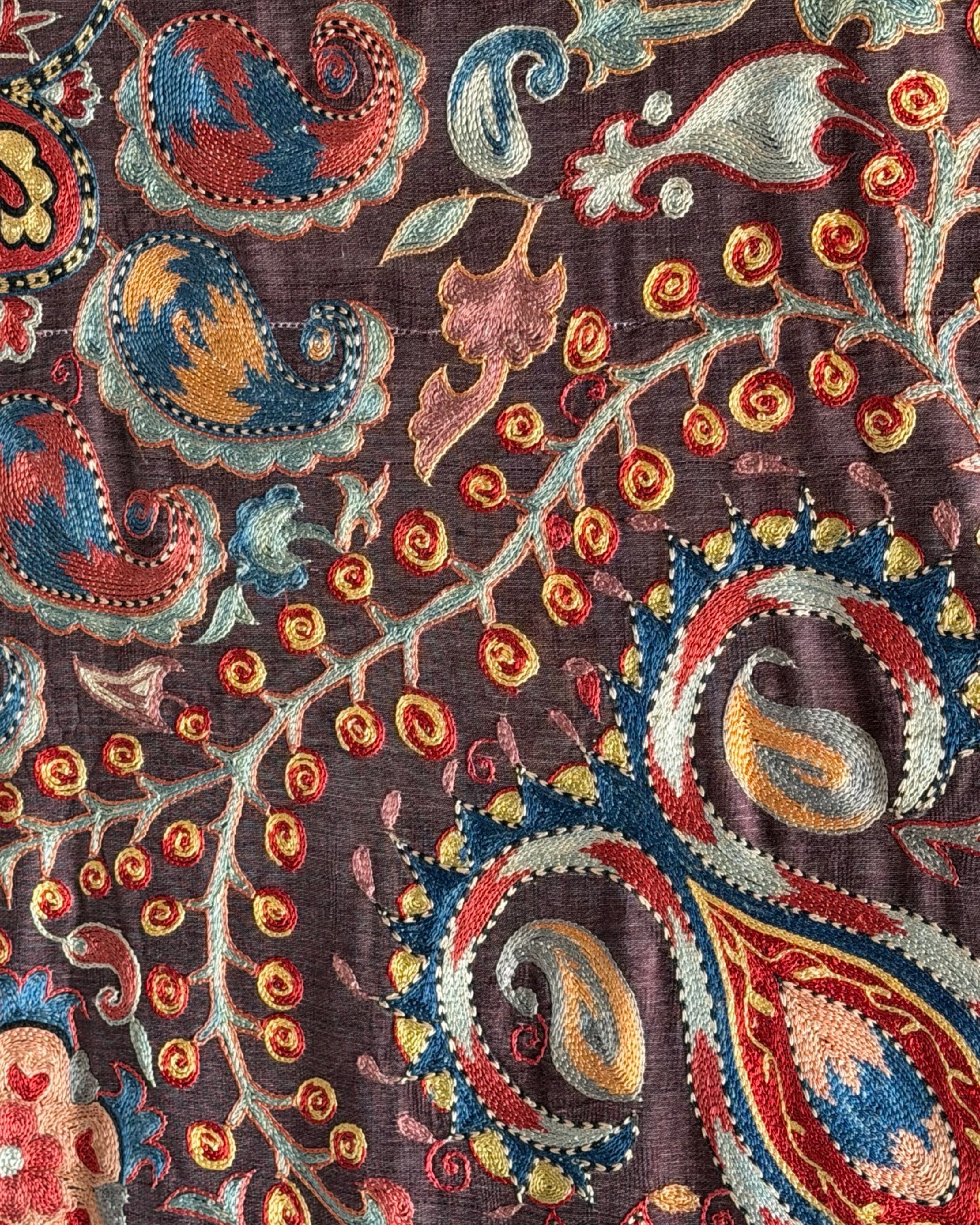 Hand Stitched Suzani (CSSU071823 | 120 x 102") Suzani Aziz Suzani 