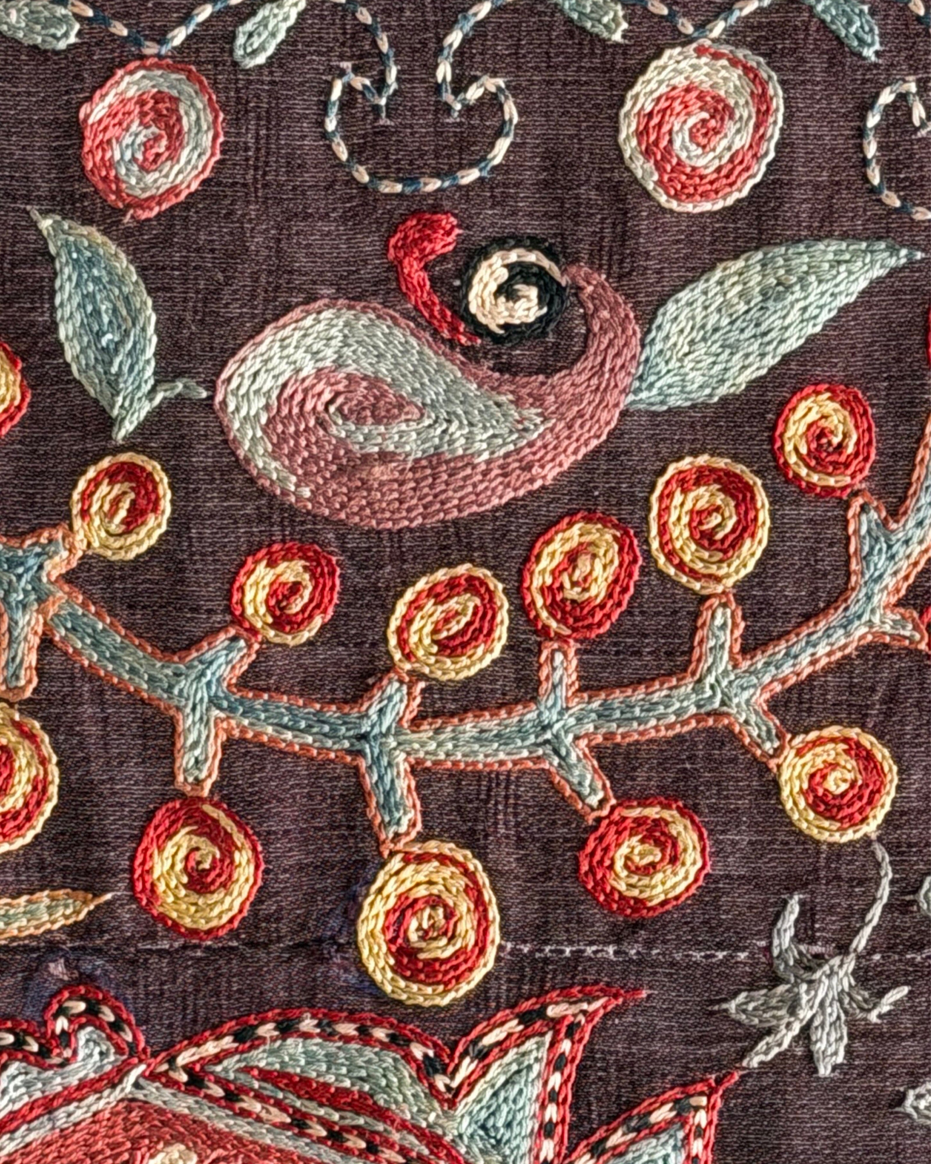 Hand Stitched Suzani (CSSU071823 | 120 x 102") Suzani Aziz Suzani 