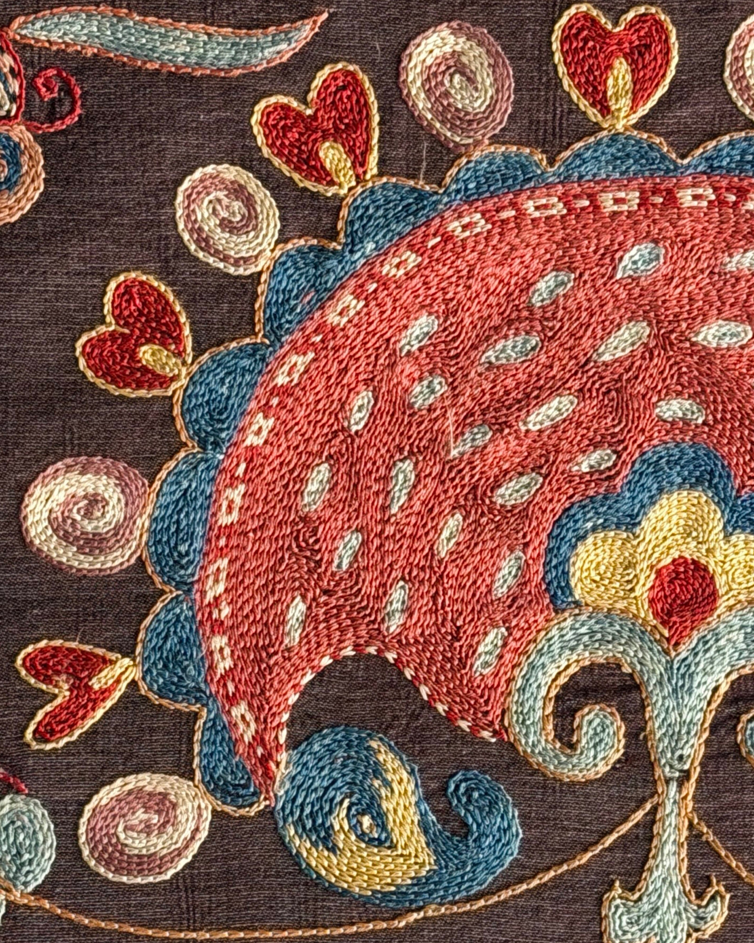 Hand Stitched Suzani (CSSU071823 | 120 x 102") Suzani Aziz Suzani 