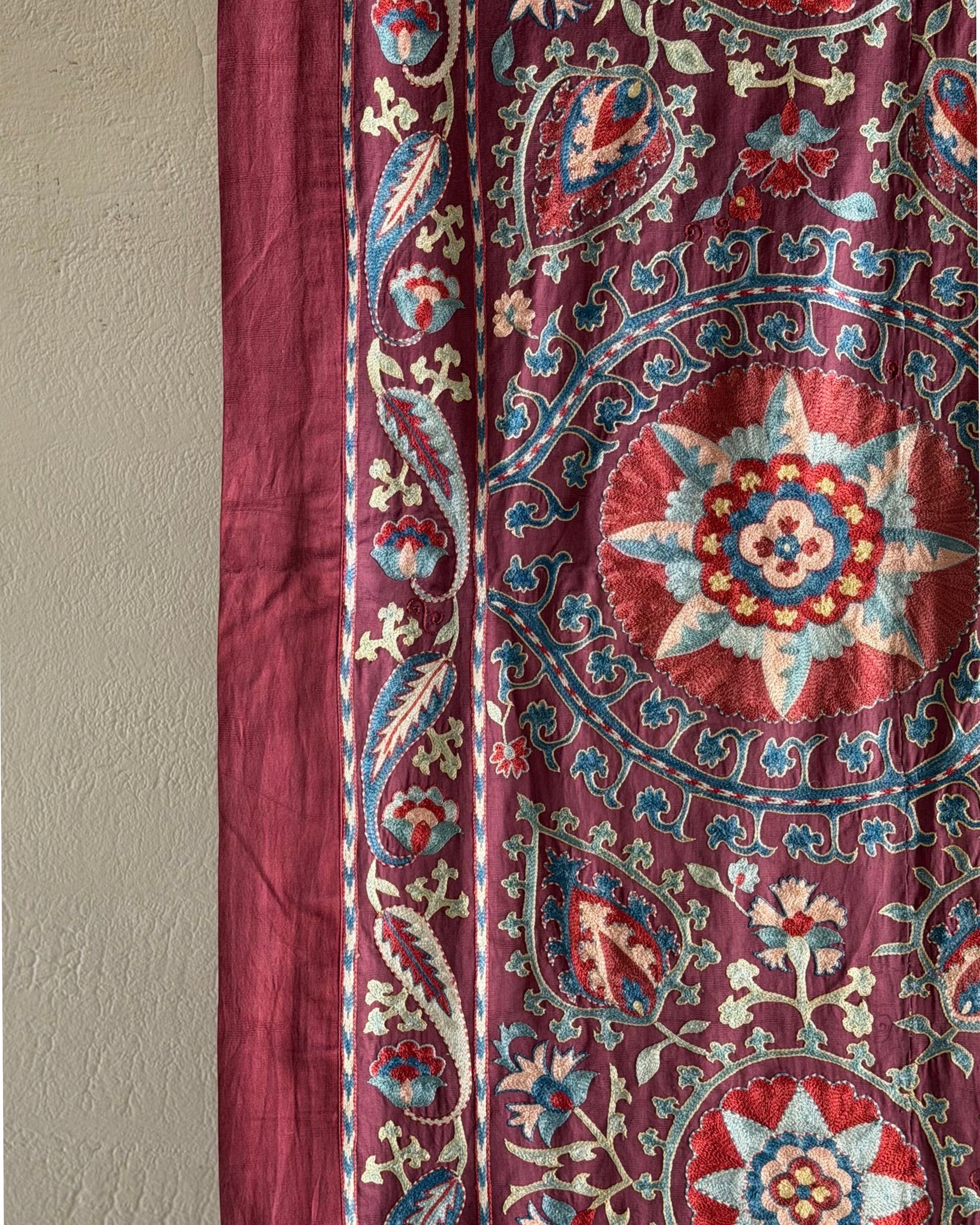 Hand Stitched Suzani (CSSU072023 | 102 x 114") Suzani Aziz Suzani 