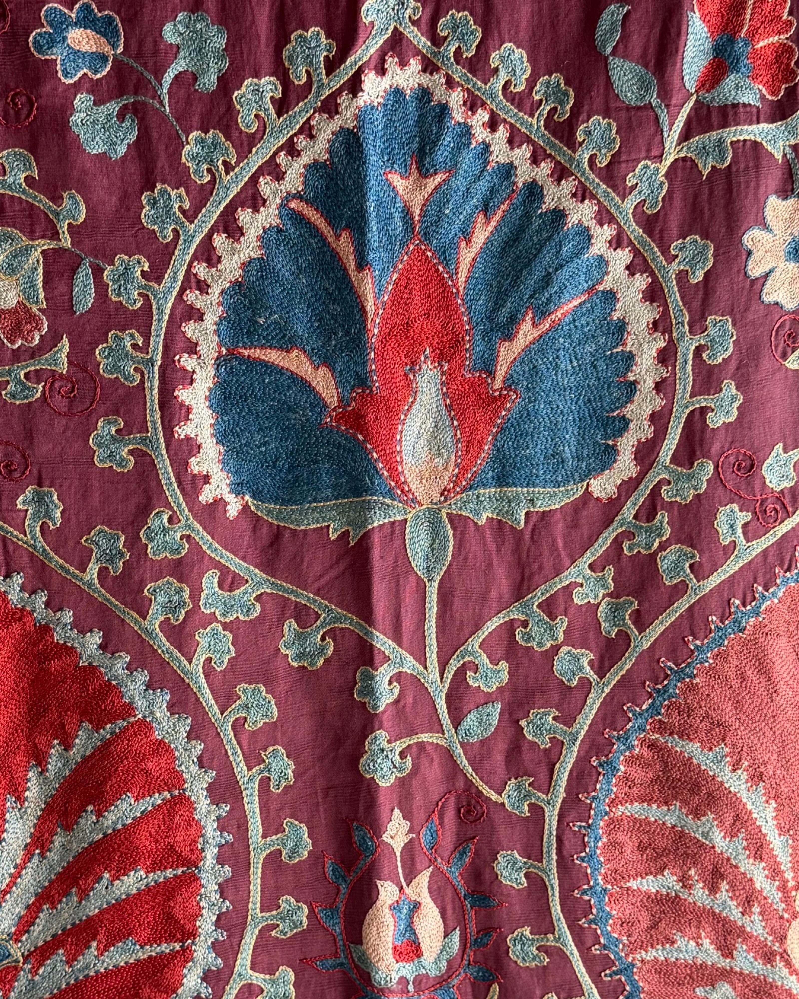 Hand Stitched Suzani (CSSU072023 | 102 x 114") Suzani Aziz Suzani 