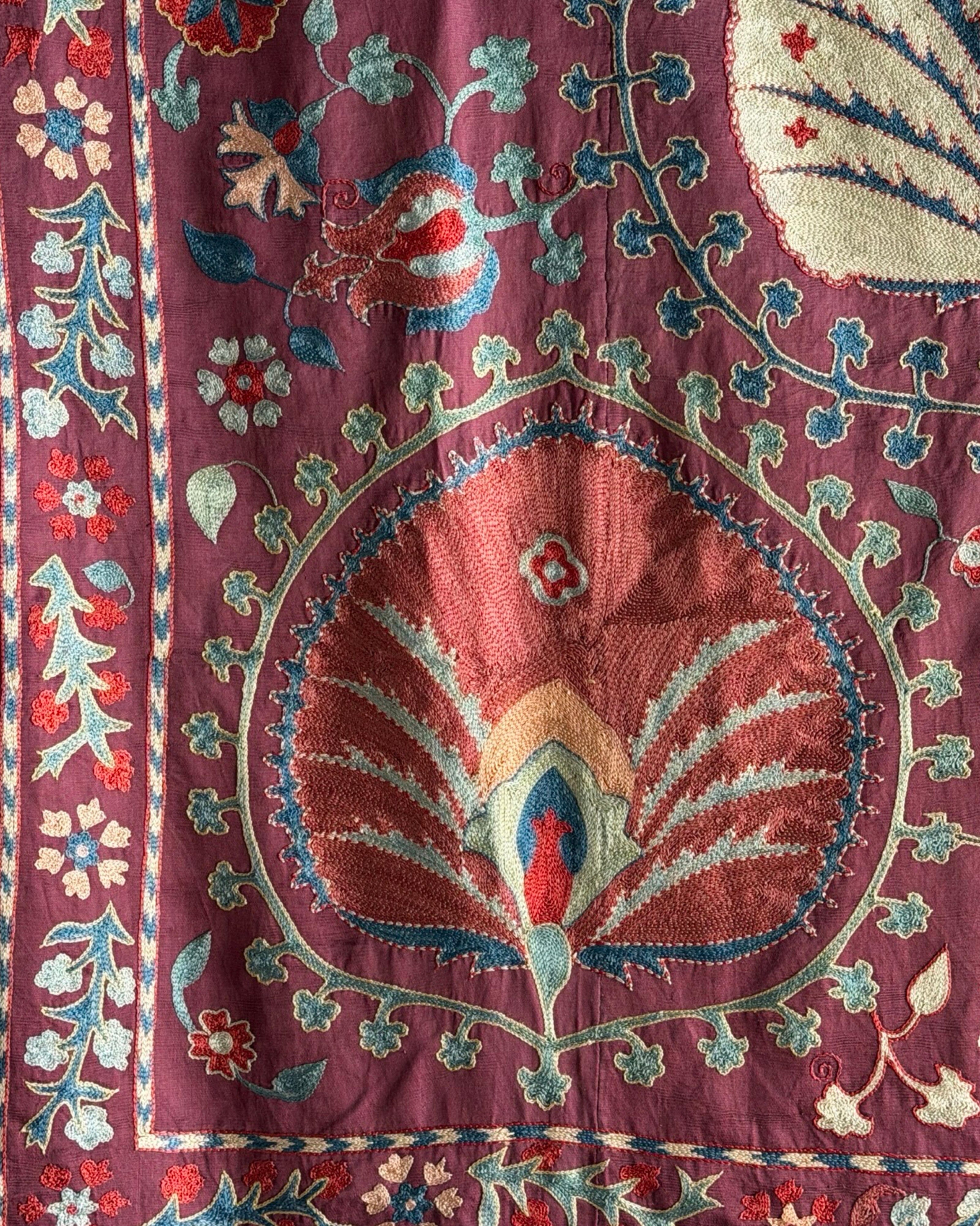 Hand Stitched Suzani (CSSU072023 | 102 x 114") Suzani Aziz Suzani 