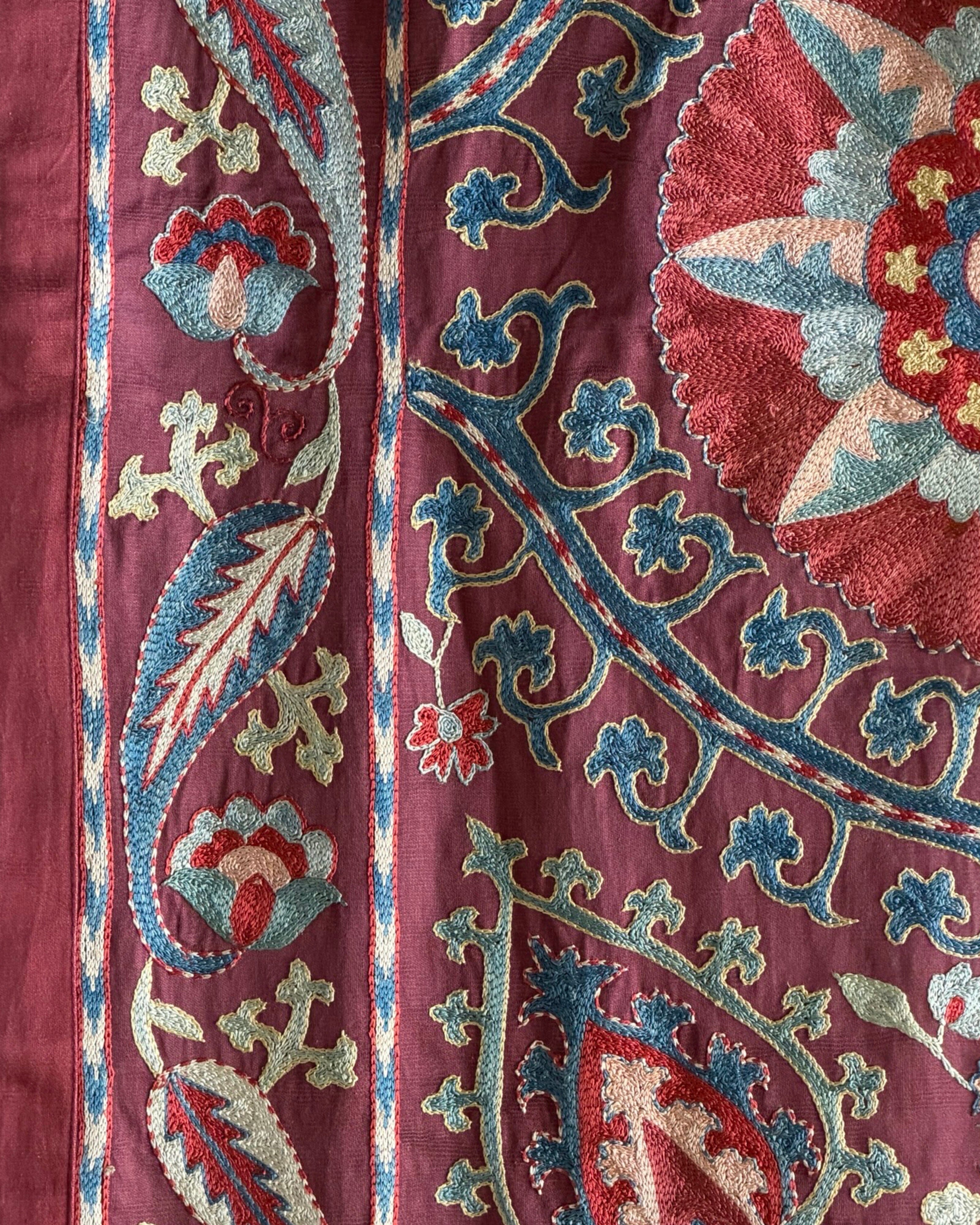 Hand Stitched Suzani (CSSU072023 | 102 x 114") Suzani Aziz Suzani 