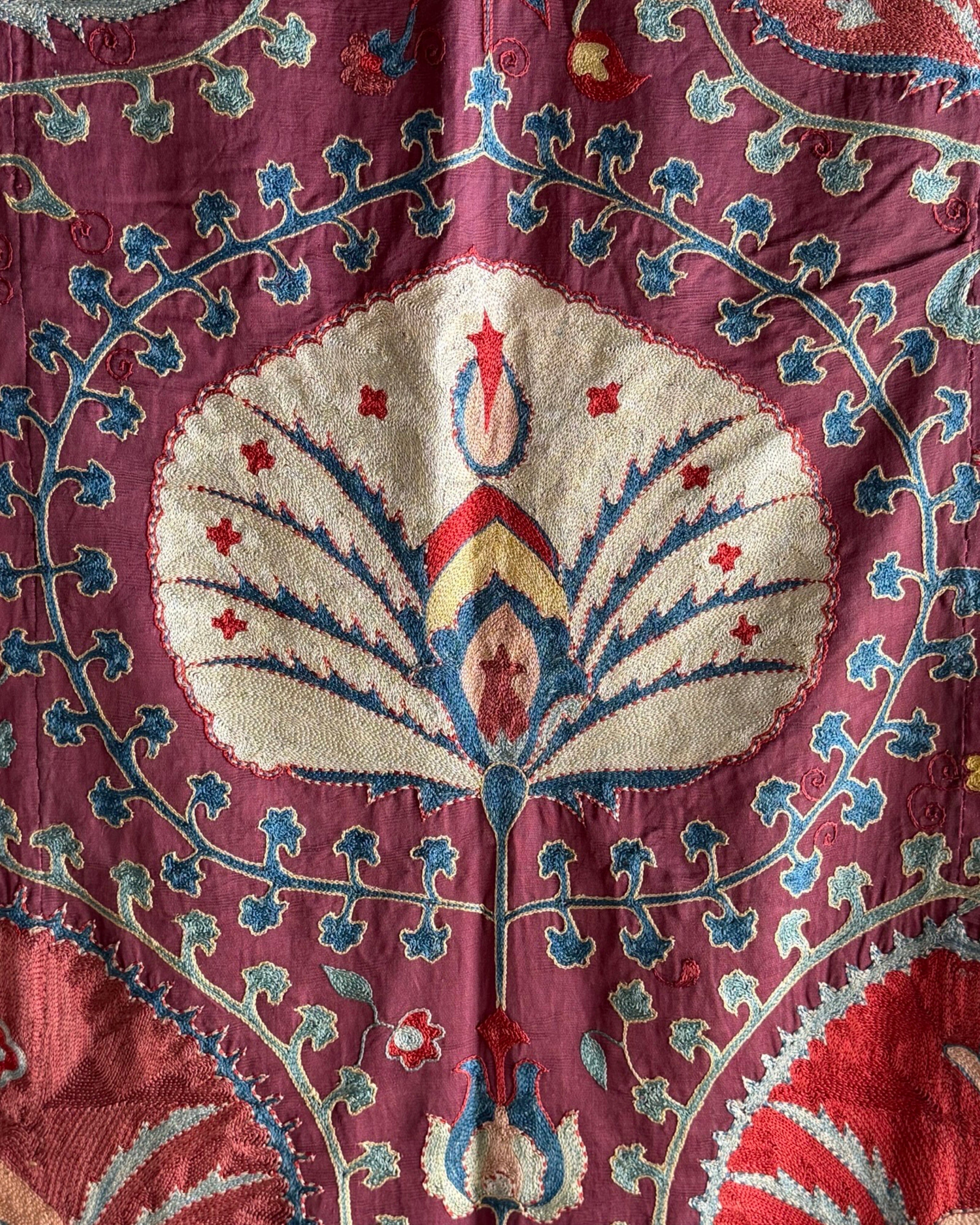 Hand Stitched Suzani (CSSU072023 | 102 x 114") Suzani Aziz Suzani 