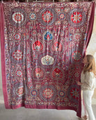 Hand Stitched Suzani (CSSU072023 | 102 x 114") Suzani Aziz Suzani 