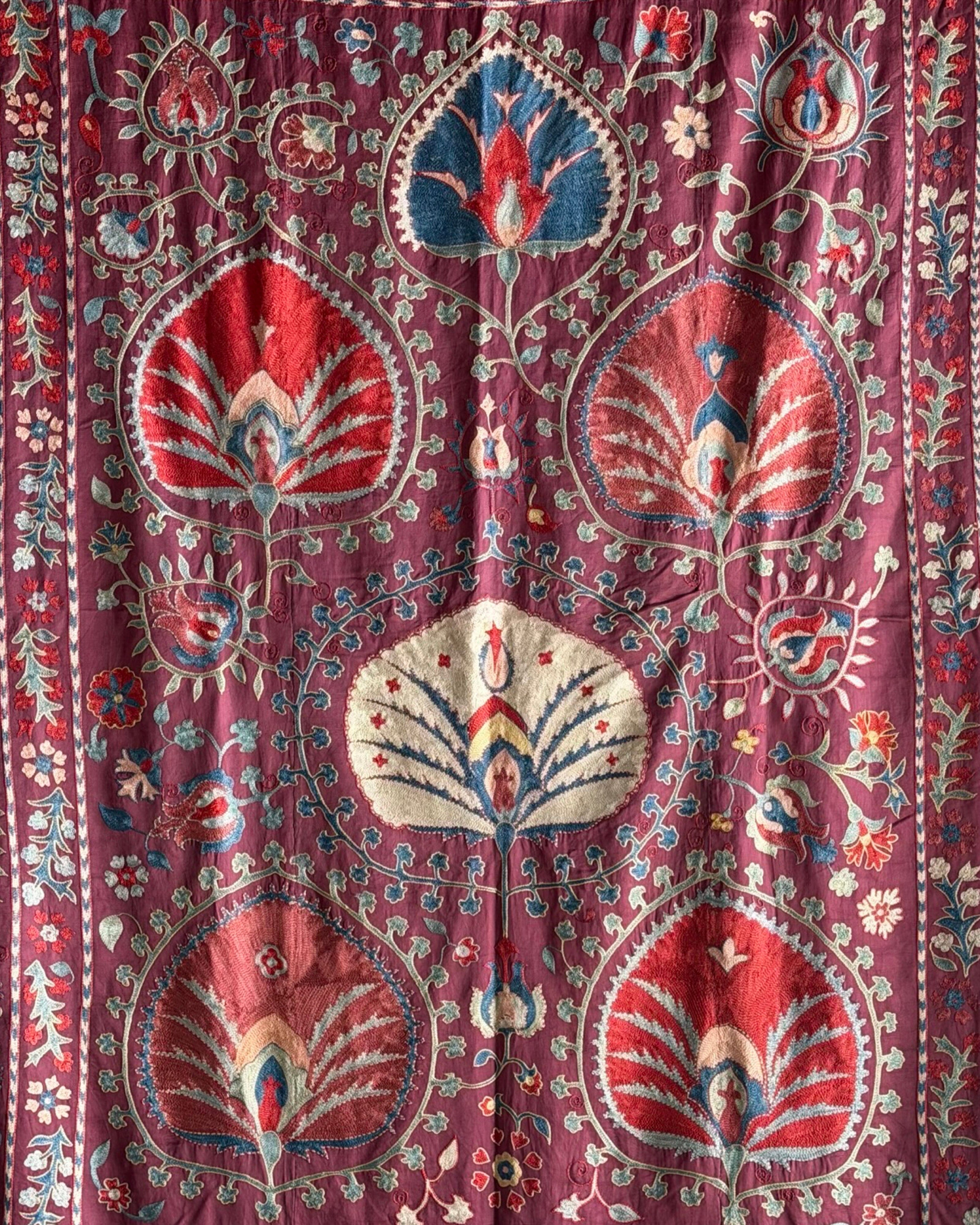 Hand Stitched Suzani (CSSU072023 | 102 x 114") Suzani Aziz Suzani 