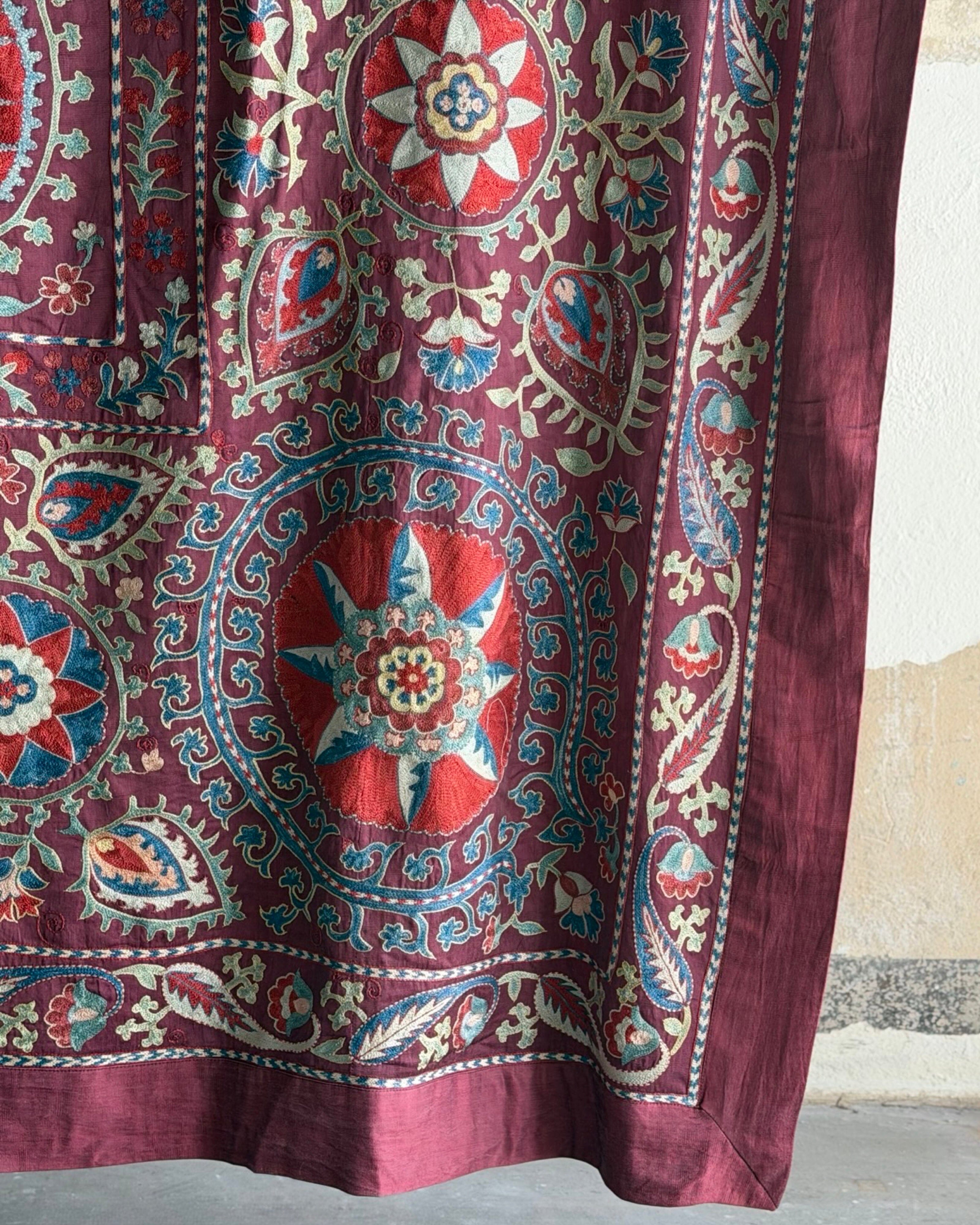 Hand Stitched Suzani (CSSU072023 | 102 x 114") Suzani Aziz Suzani 