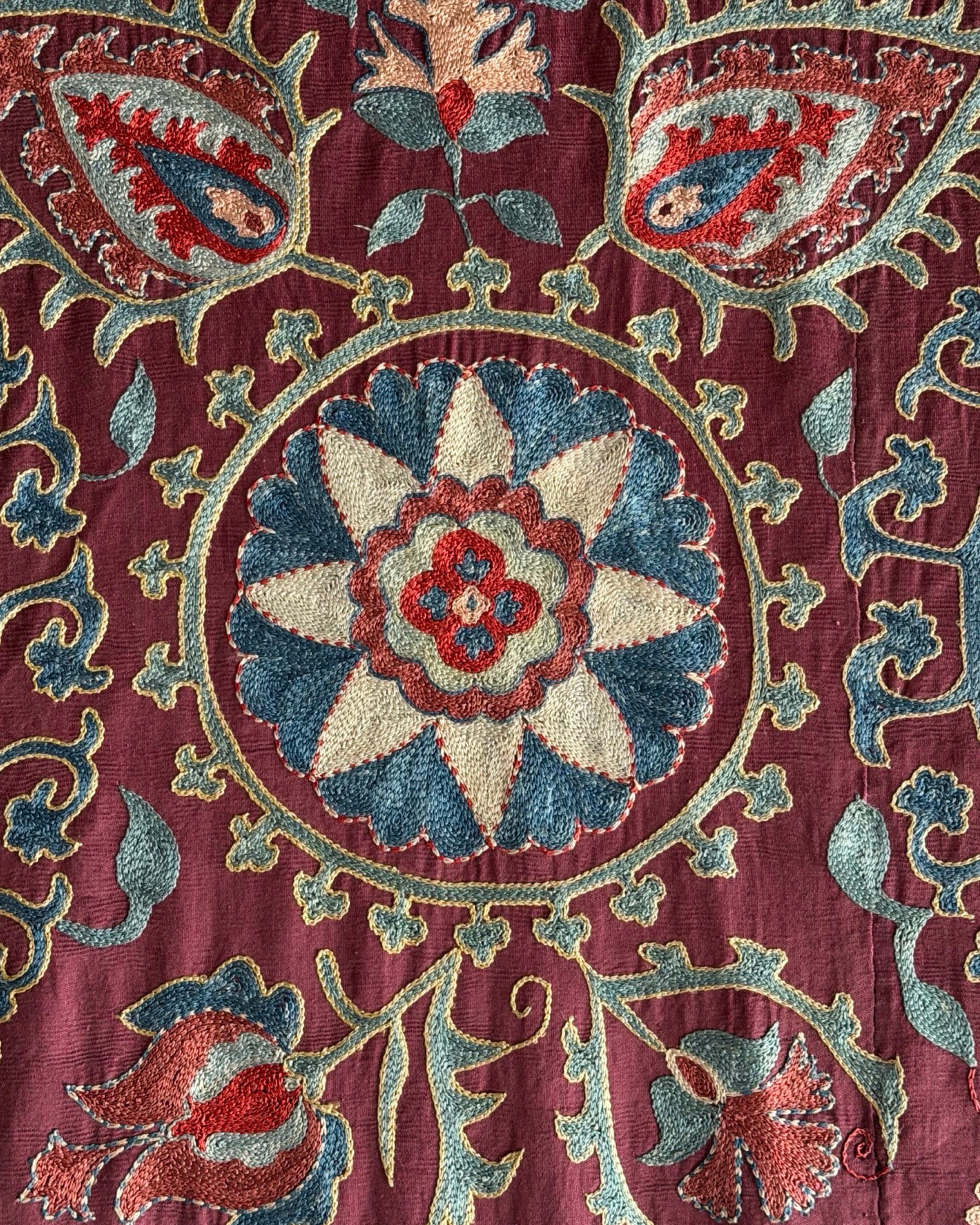 Hand Stitched Suzani (CSSU072023 | 102 x 114") Suzani Aziz Suzani 