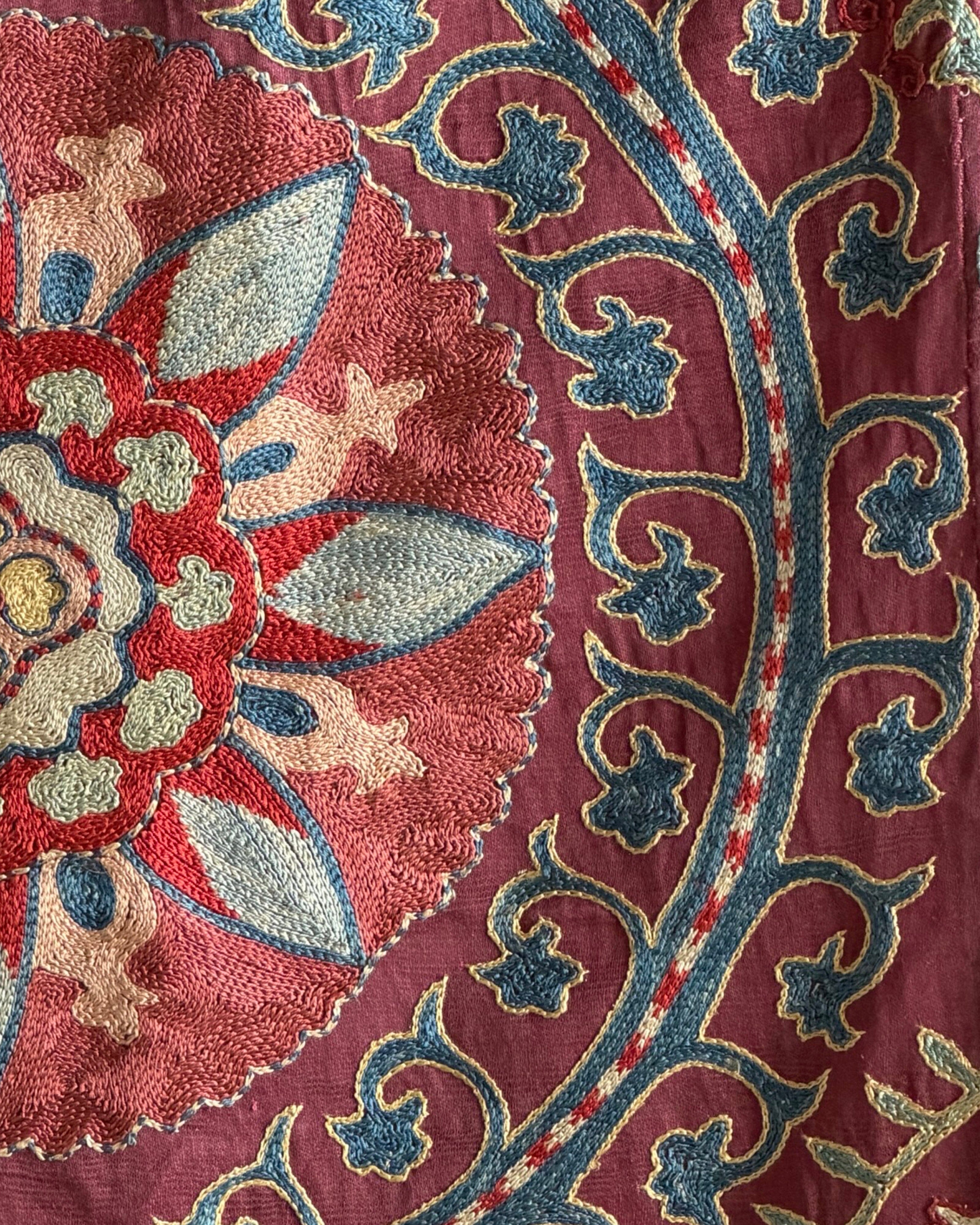 Hand Stitched Suzani (CSSU072023 | 102 x 114") Suzani Aziz Suzani 