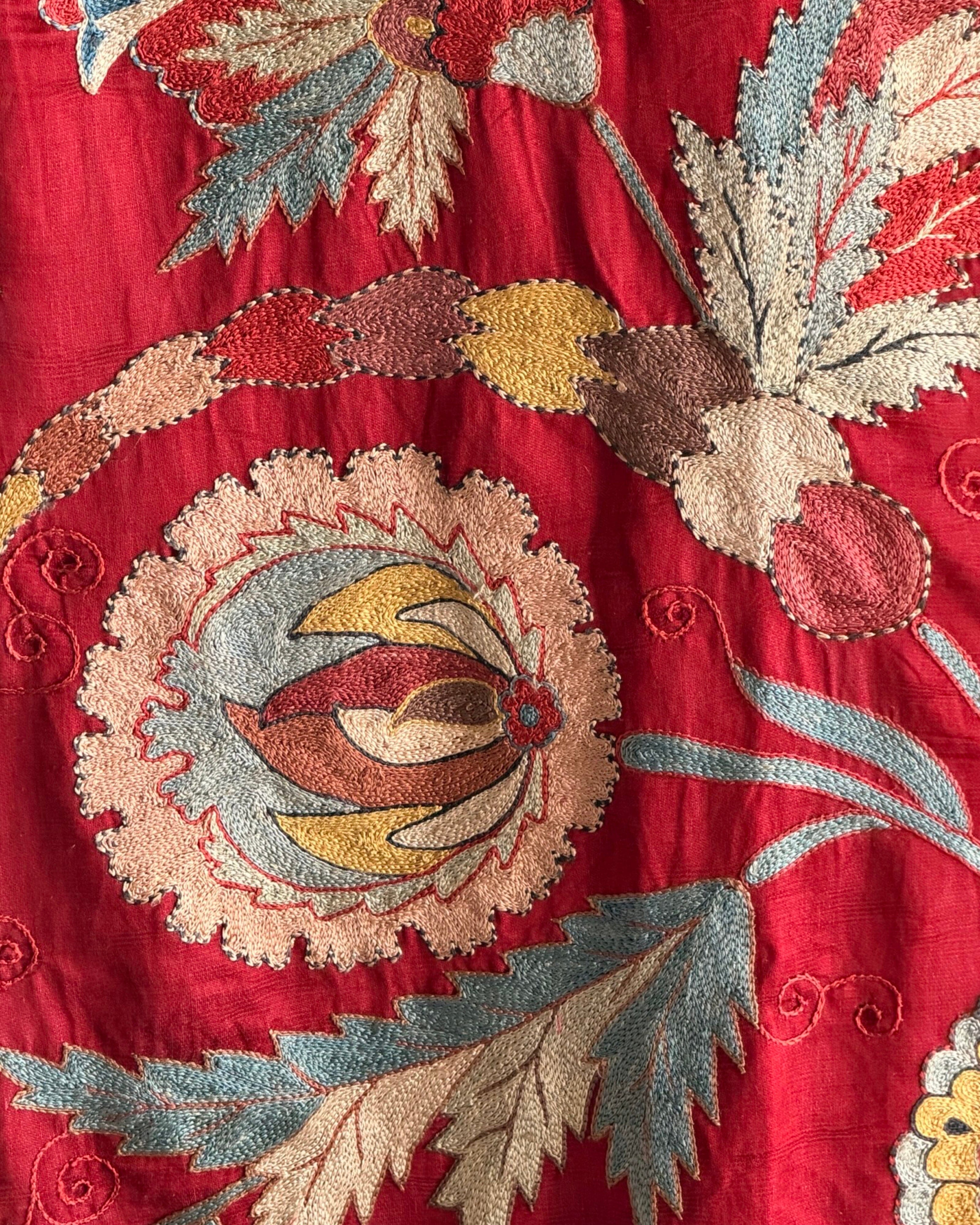 Hand Stitched Suzani (CSSU072123 | 104 x 128") Suzani Aziz Suzani 