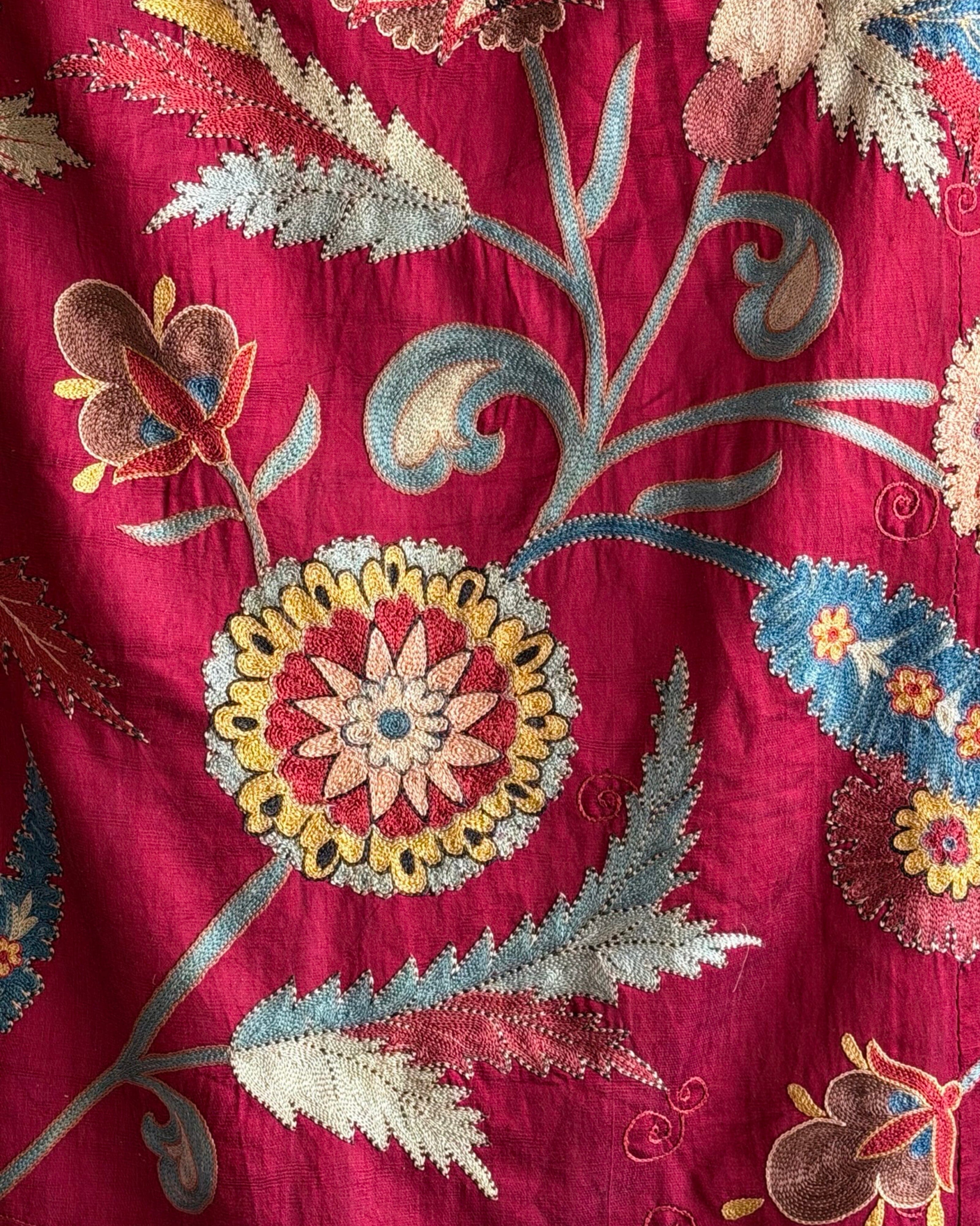 Hand Stitched Suzani (CSSU072123 | 104 x 128") Suzani Aziz Suzani 