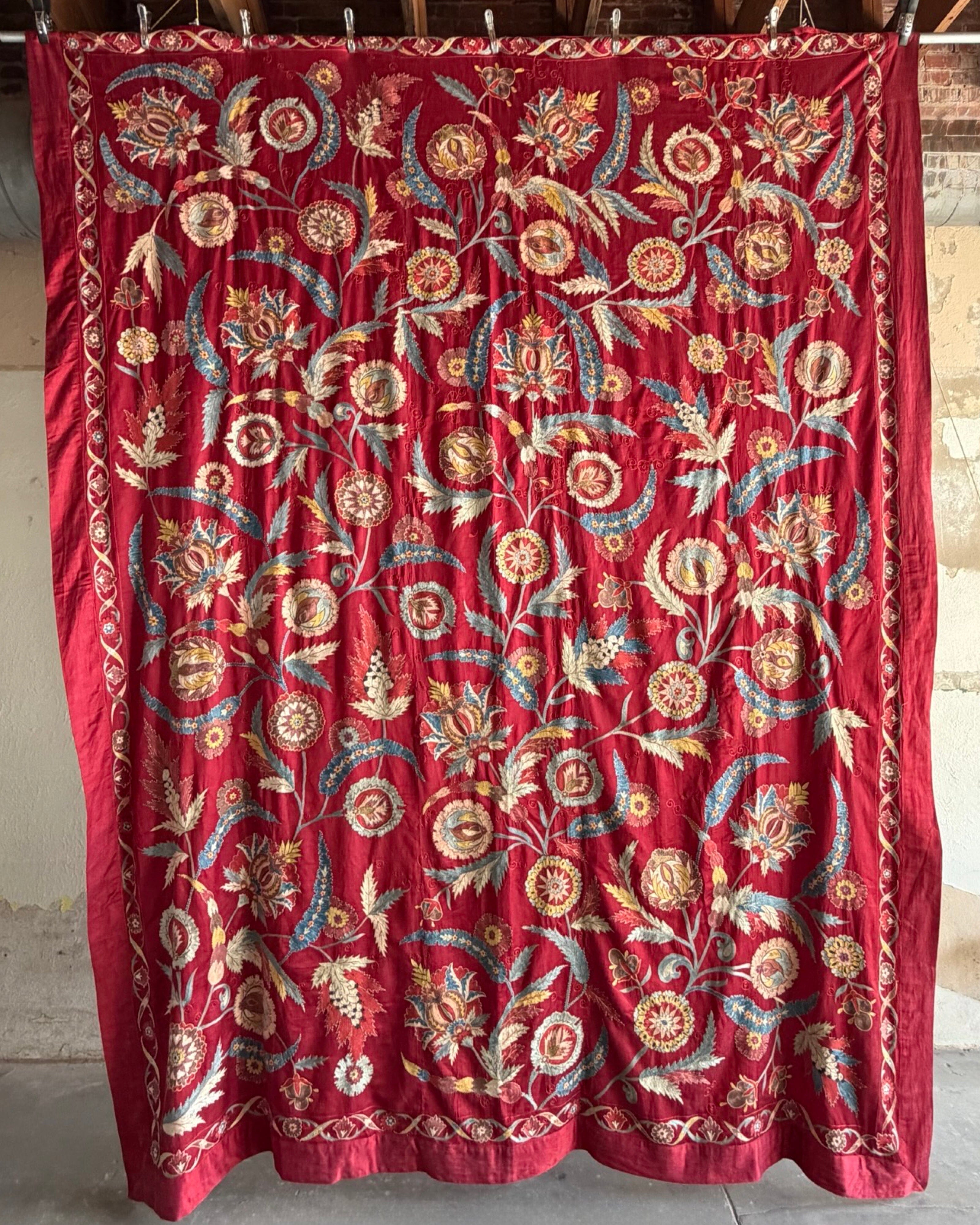 Hand Stitched Suzani (CSSU072123 | 104 x 128") Suzani Aziz Suzani 