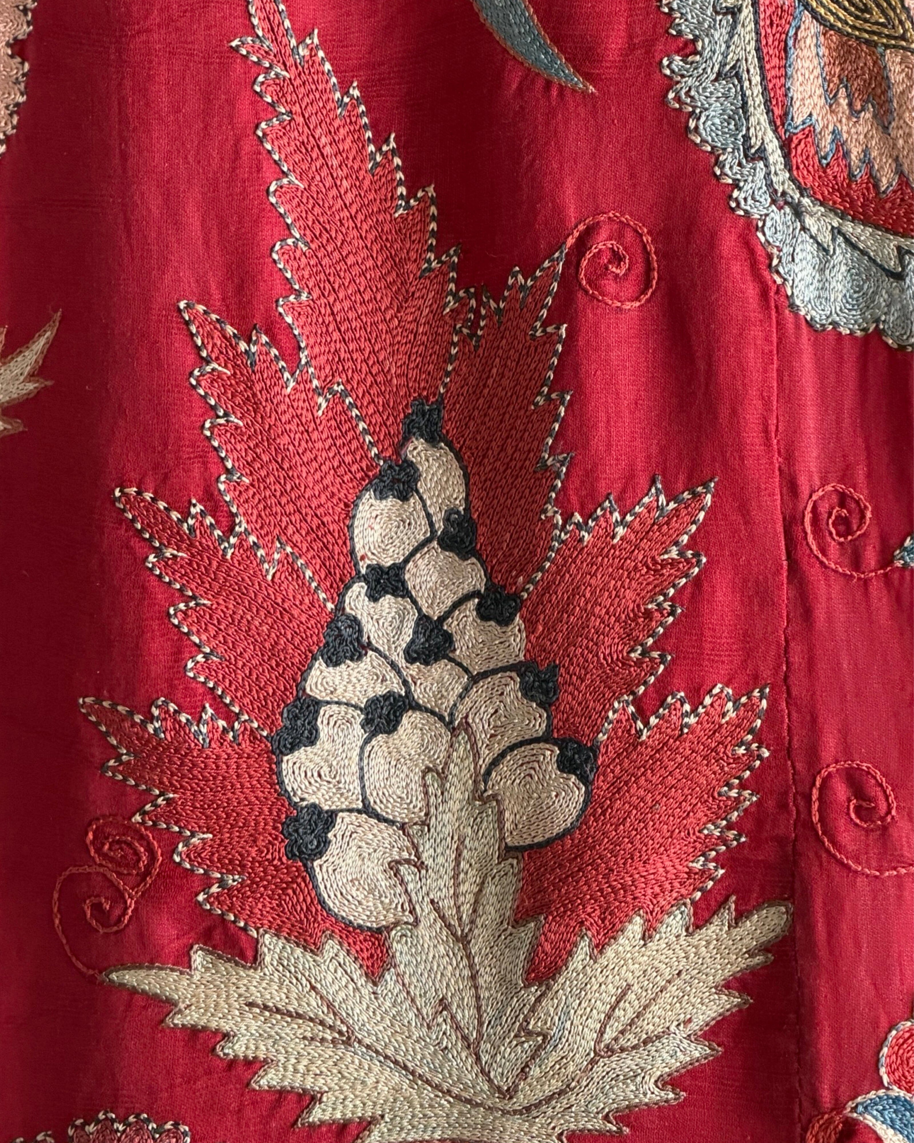 Hand Stitched Suzani (CSSU072123 | 104 x 128") Suzani Aziz Suzani 