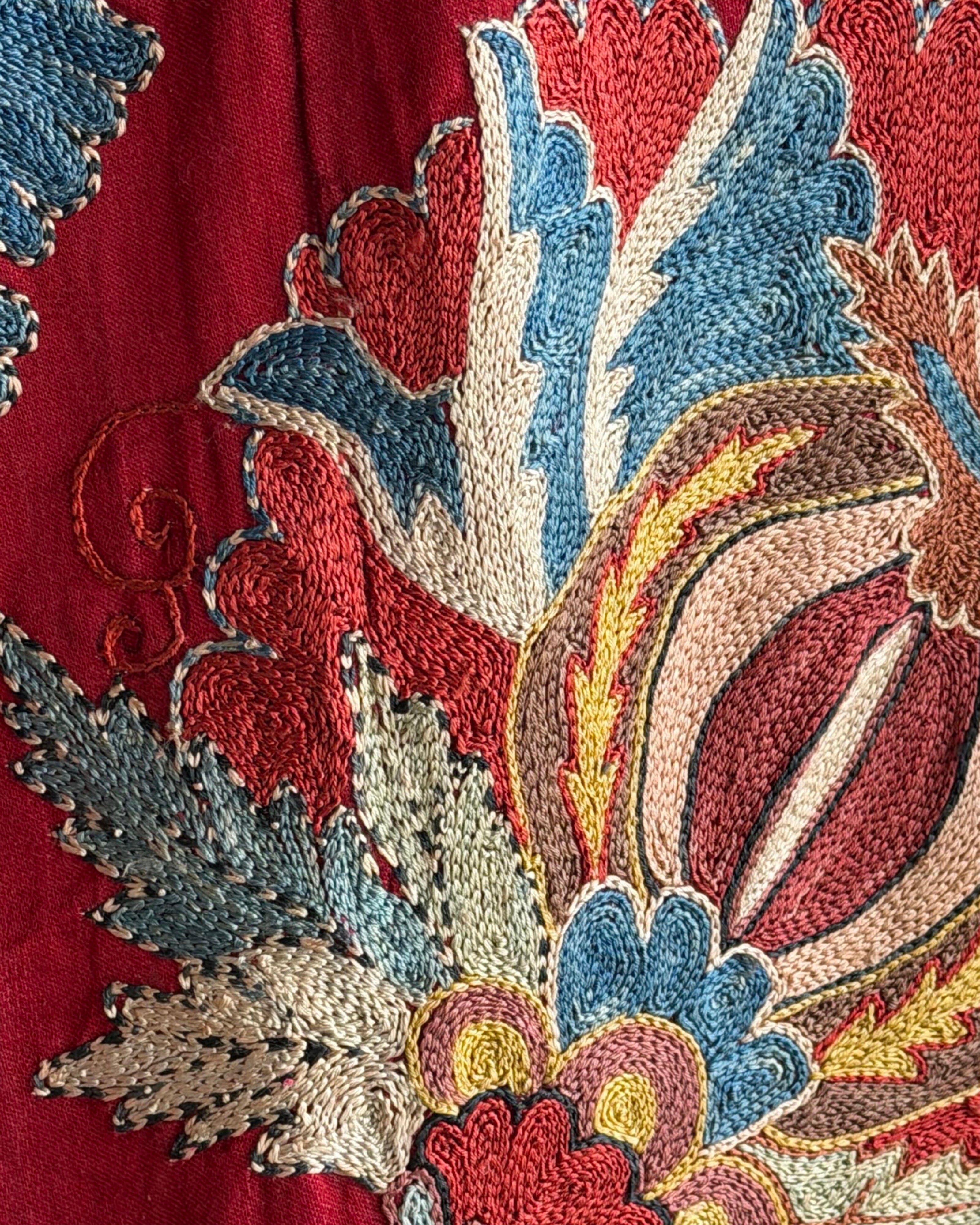 Hand Stitched Suzani (CSSU072123 | 104 x 128") Suzani Aziz Suzani 