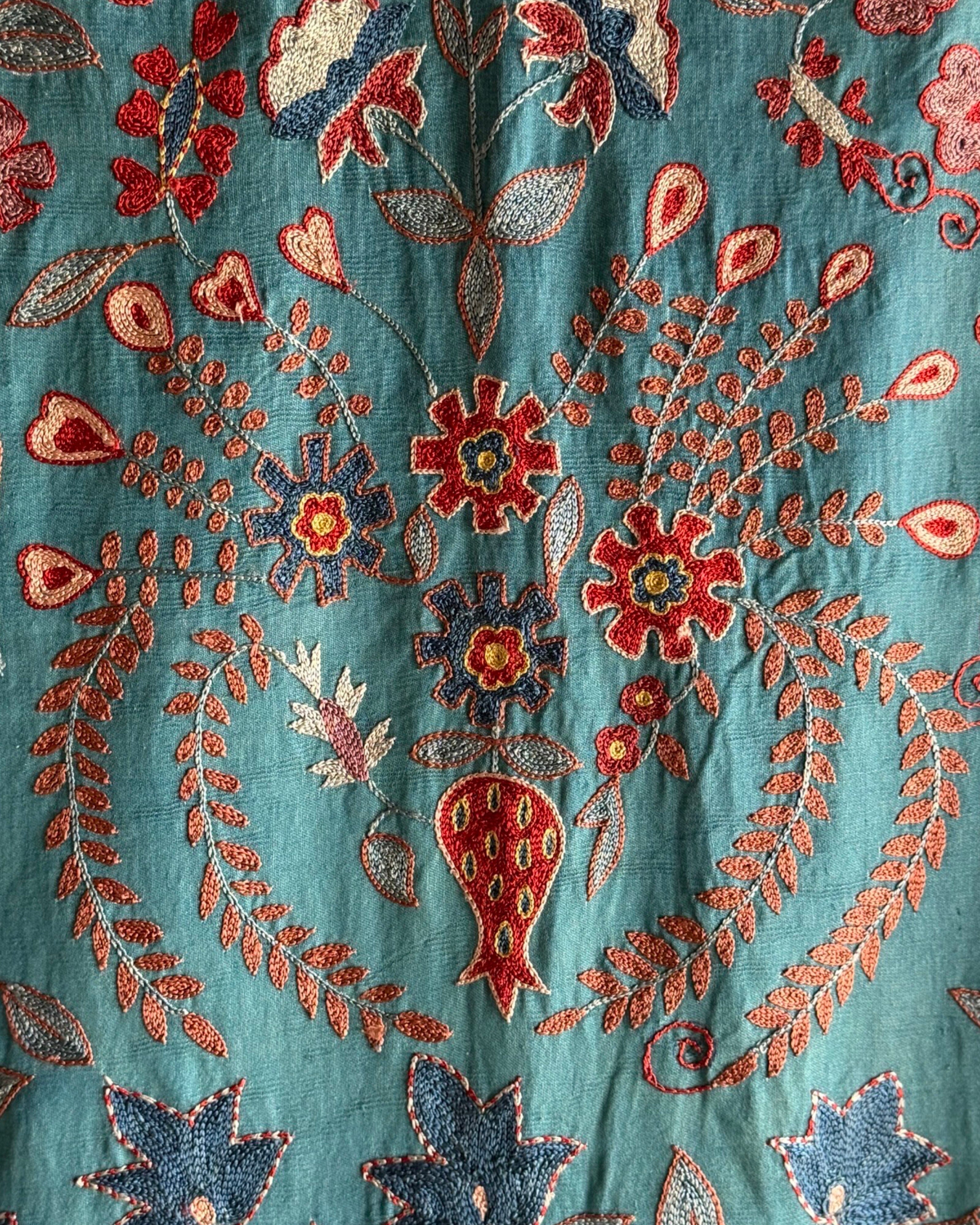 Hand Stitched Suzani (CSSU072523 | 136 x 100") Suzani Aziz Suzani 