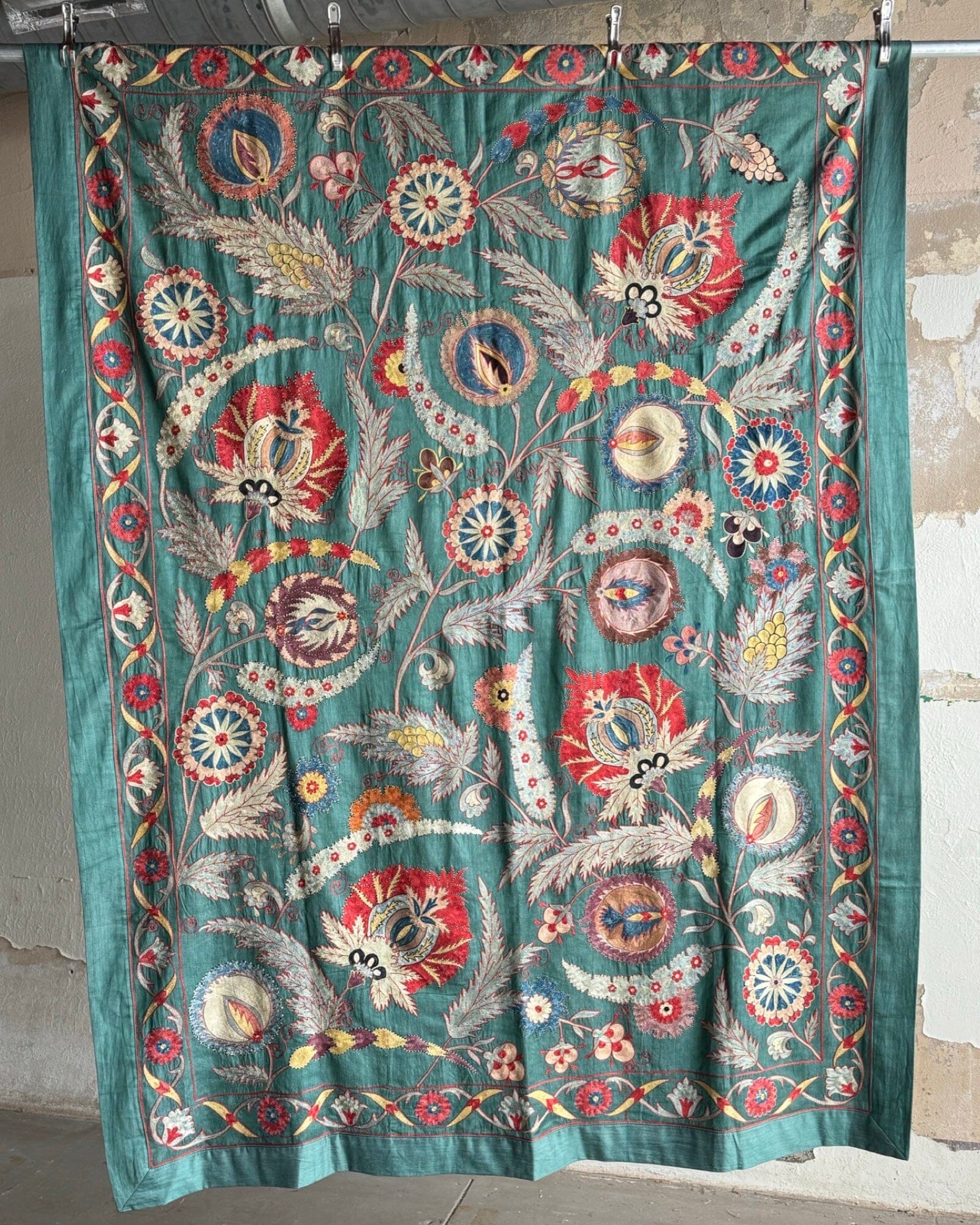 Hand Stitched Suzani (CSSU082624 | 63 x 86") Suzani Aziz Suzani 