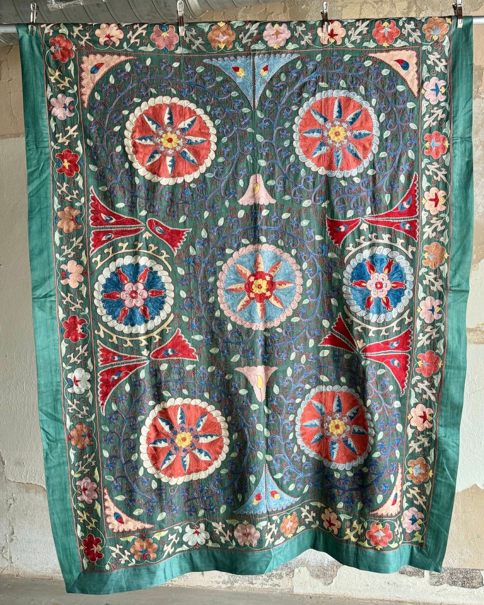 Hand Stitched Suzani (CSSU083624 | 63 x 80") Suzani Aziz Suzani 