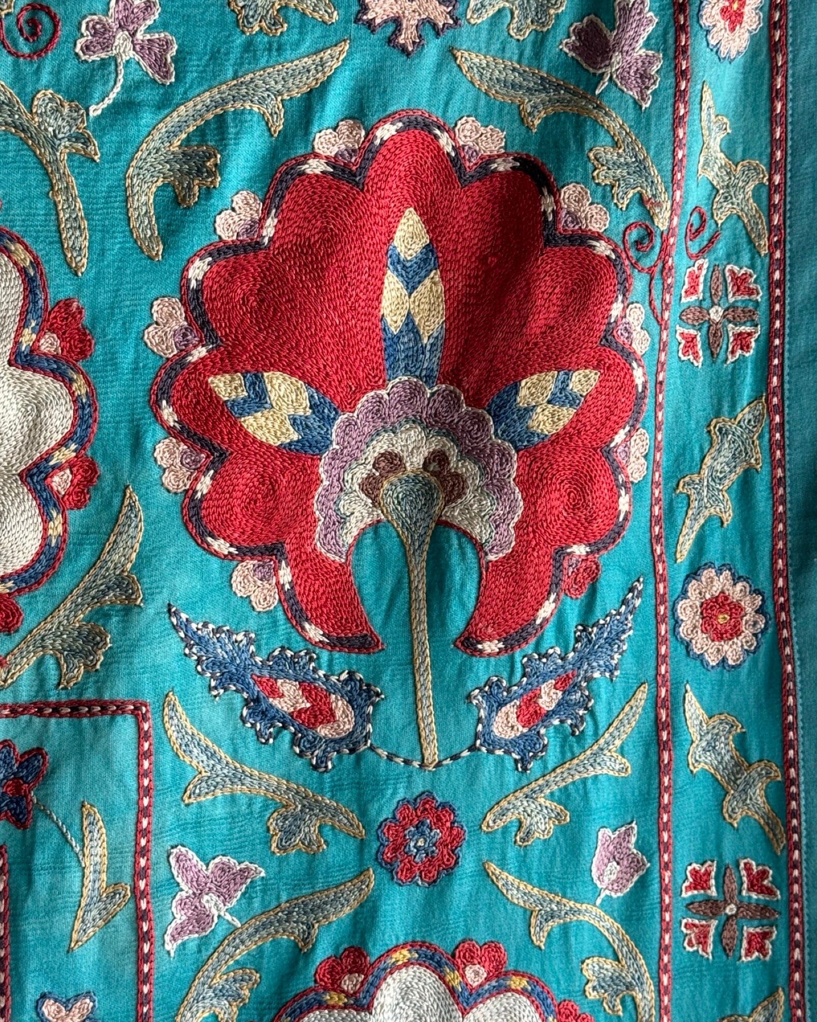 Hand Stitched Suzani (CSSU086124 | 65 x 97 1/2") Suzani Aziz Suzani 
