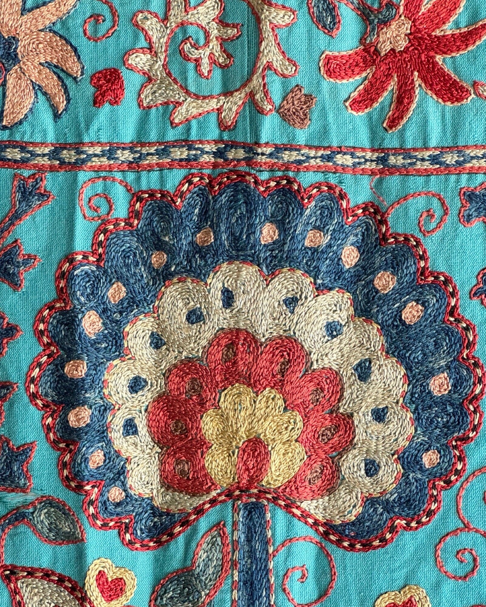 Hand Stitched Suzani (CSSU087924 | 80 x 107.5") Suzani Aziz Suzani 