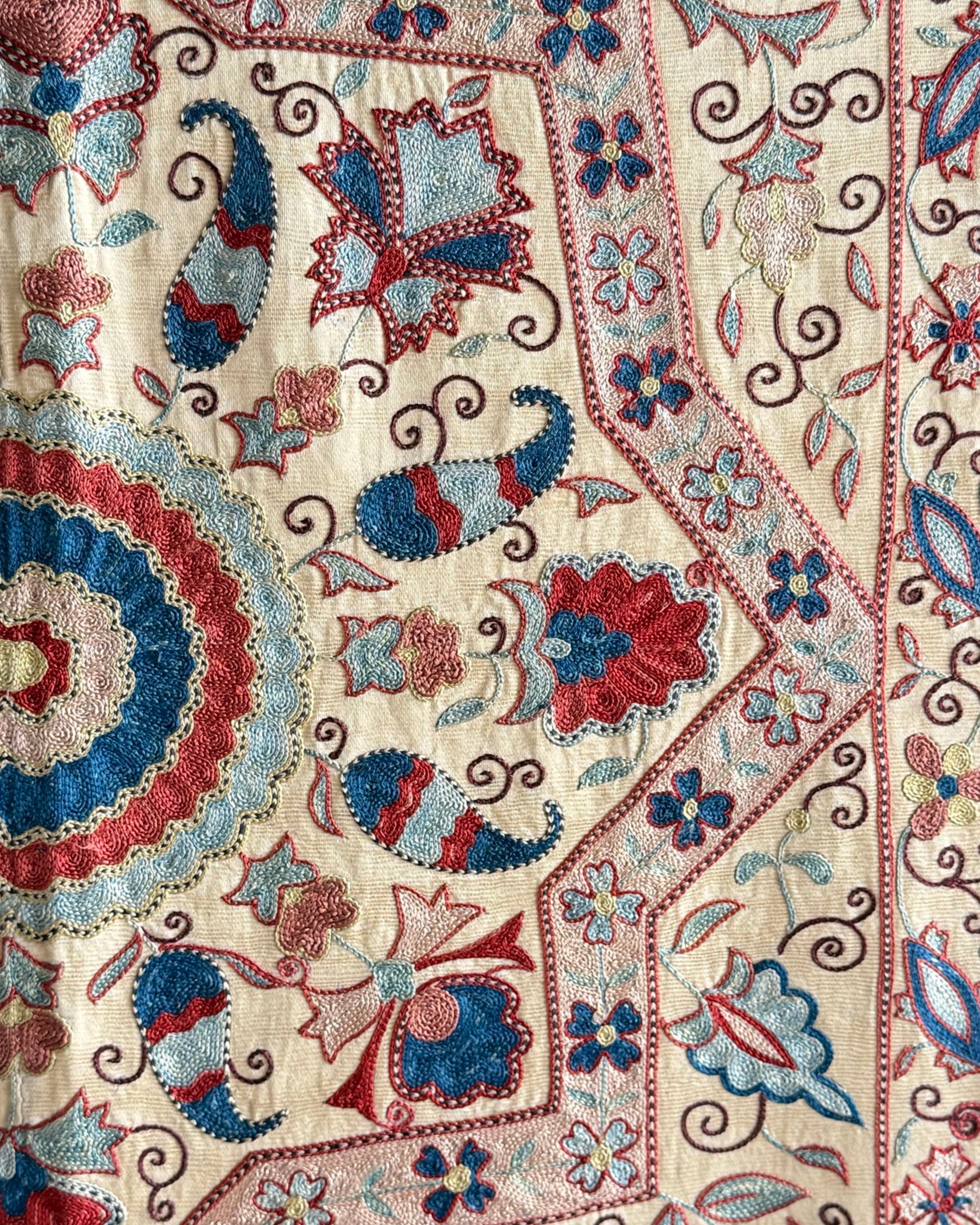 Hand Stitched Suzani (CSSU210921 | 80 x 102") Suzani Aziz Suzani 