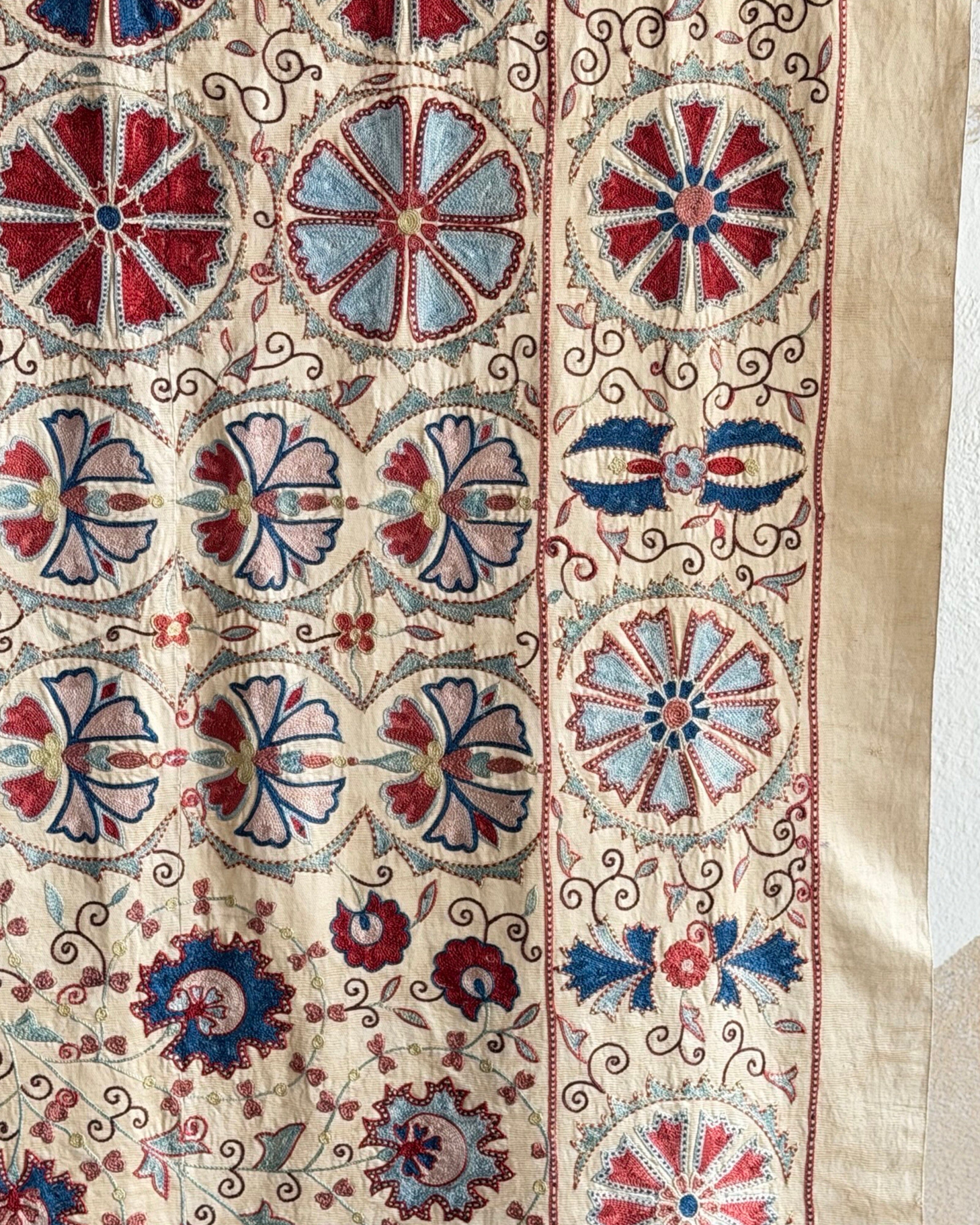 Hand Stitched Suzani (CSSU210921 | 80 x 102") Suzani Aziz Suzani 