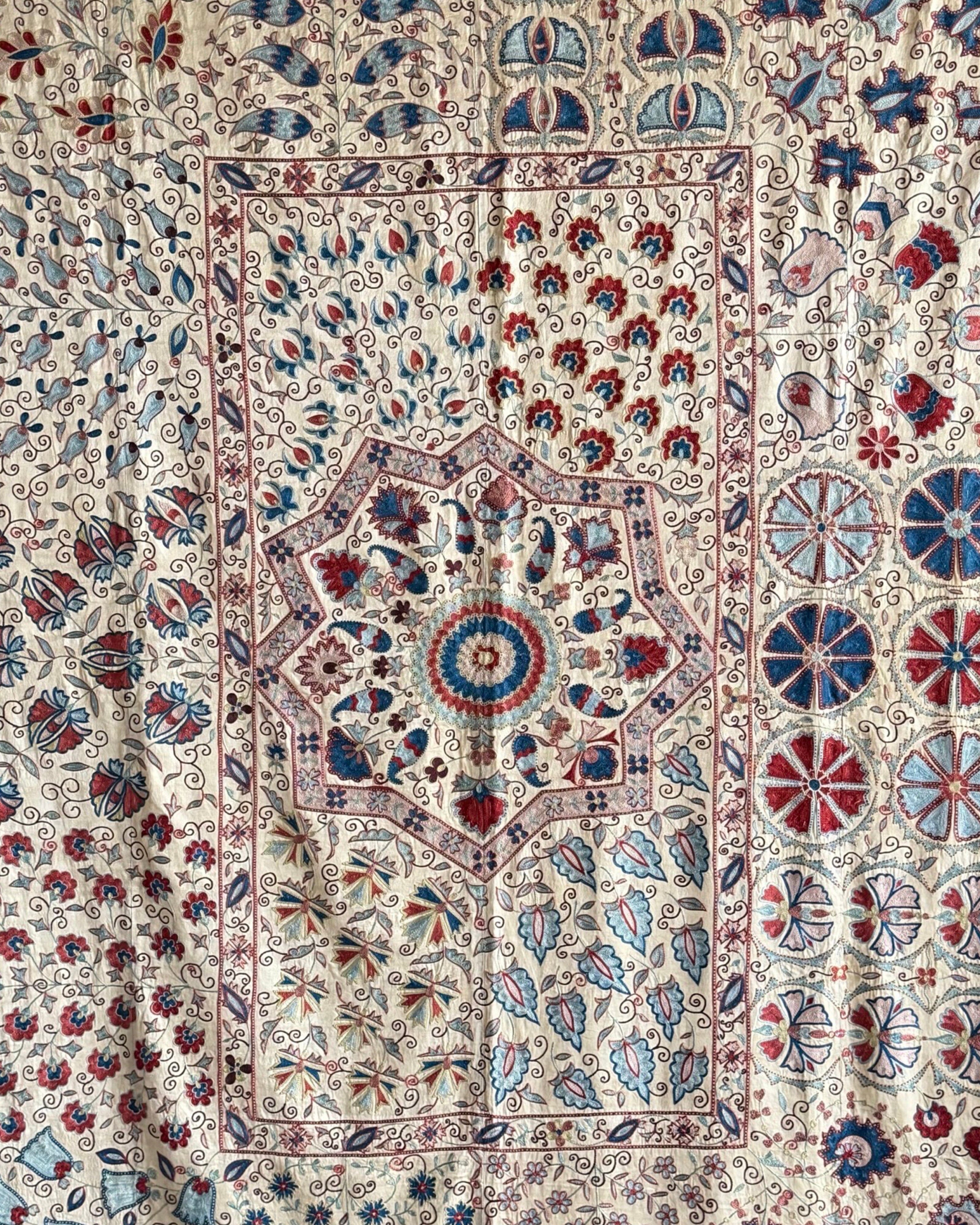 Hand Stitched Suzani (CSSU210921 | 80 x 102") Suzani Aziz Suzani 