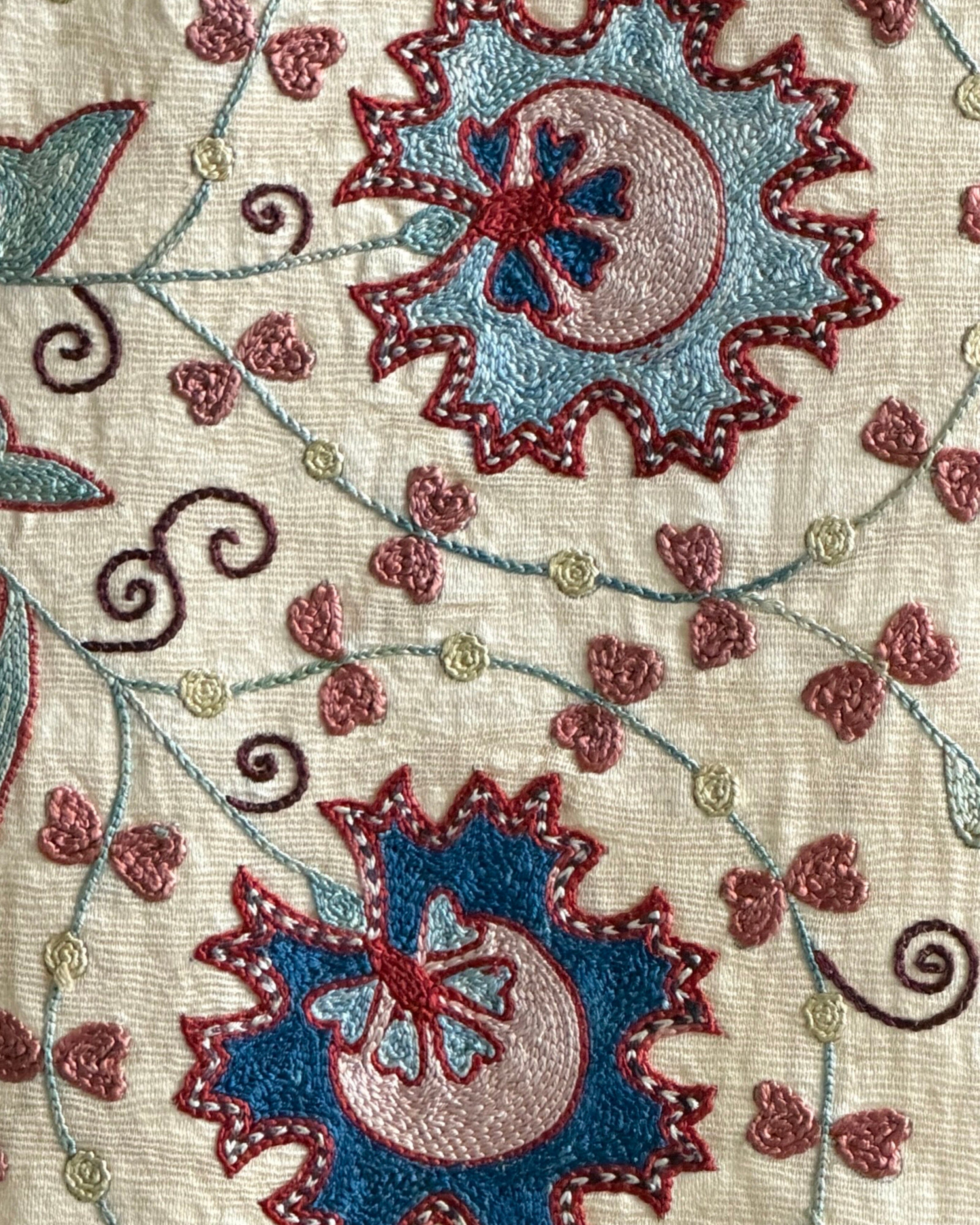 Hand Stitched Suzani (CSSU210921 | 80 x 102") Suzani Aziz Suzani 