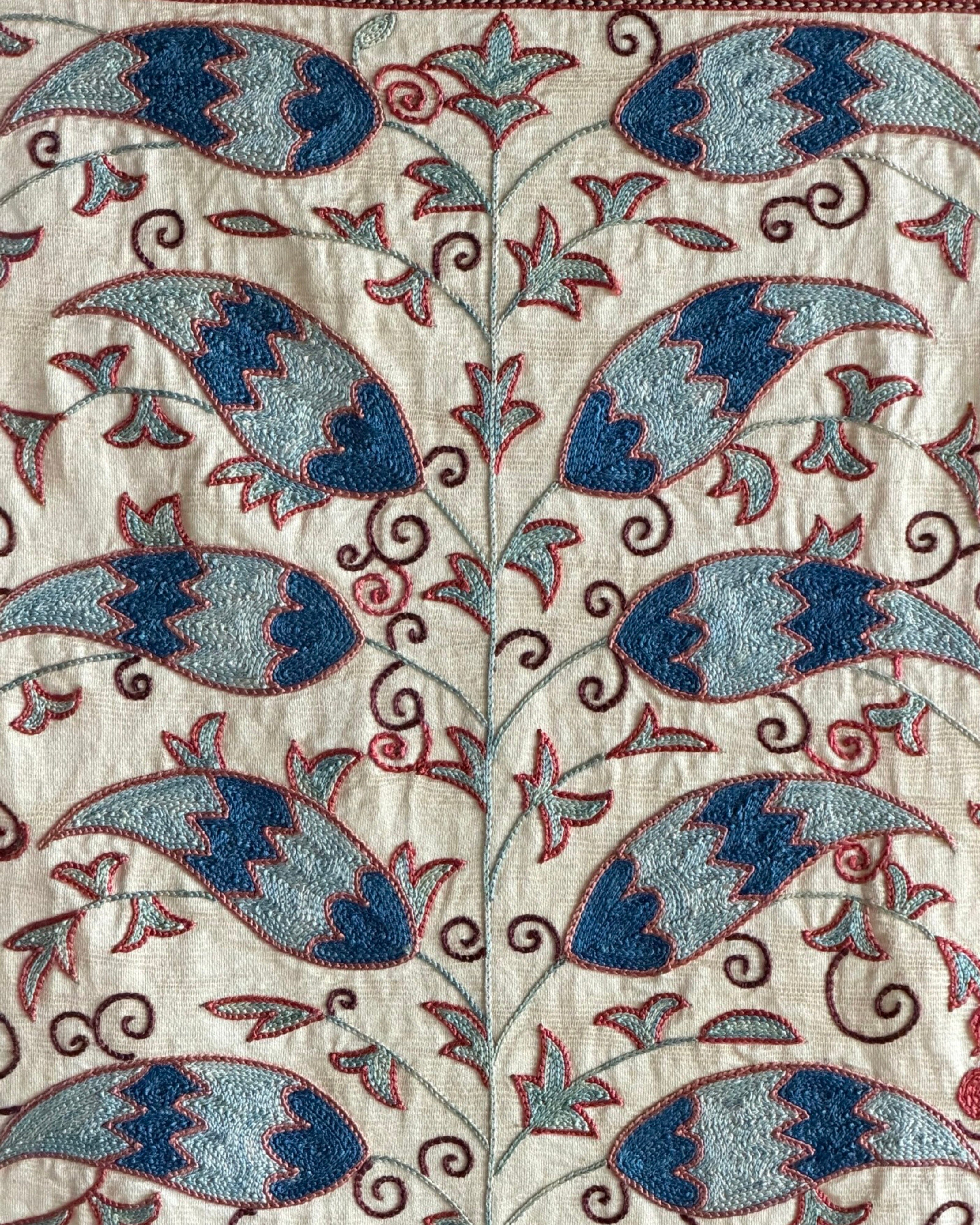 Hand Stitched Suzani (CSSU210921 | 80 x 102") Suzani Aziz Suzani 
