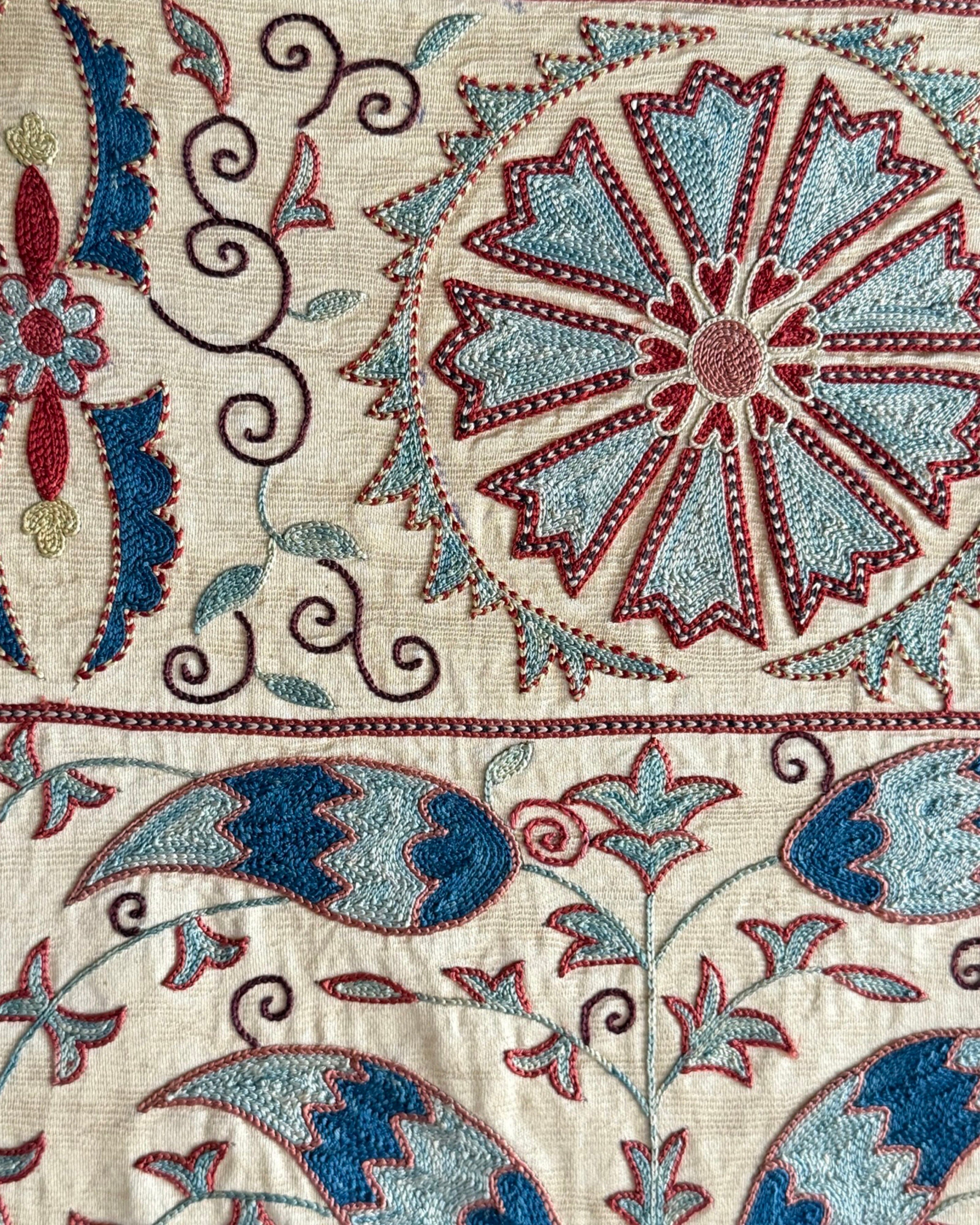 Hand Stitched Suzani (CSSU210921 | 80 x 102") Suzani Aziz Suzani 