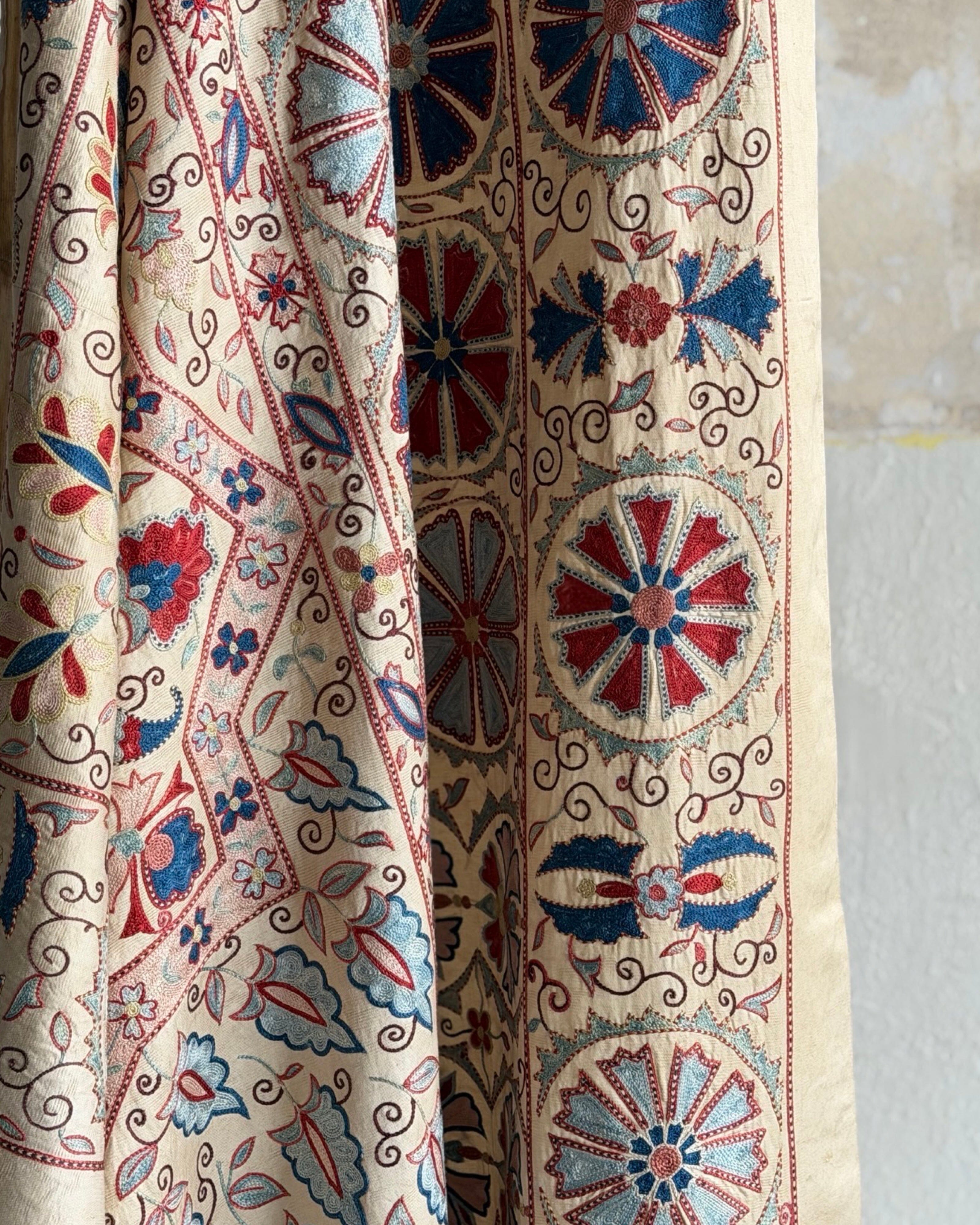 Hand Stitched Suzani (CSSU210921 | 80 x 102") Suzani Aziz Suzani 