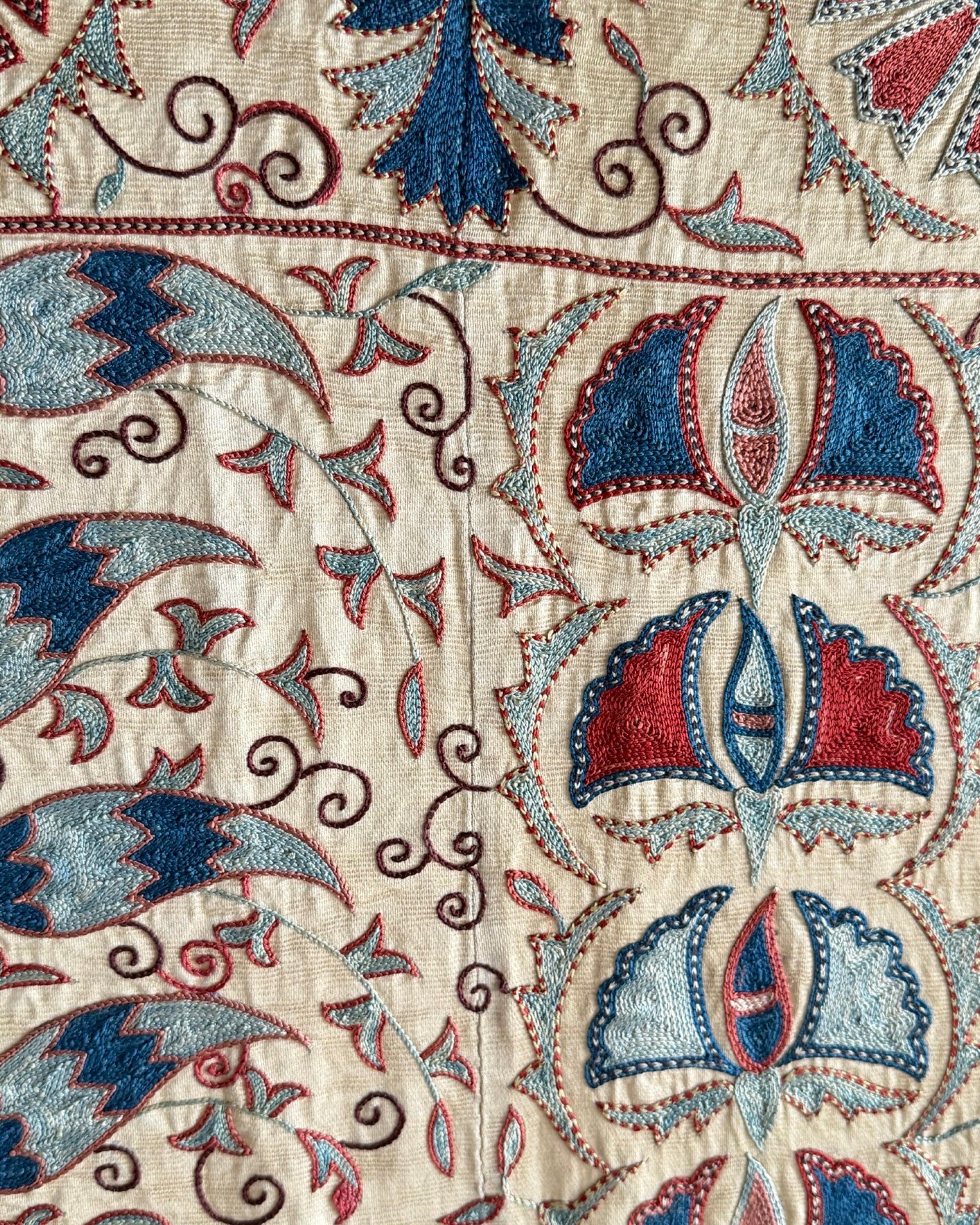 Hand Stitched Suzani (CSSU210921 | 80 x 102") Suzani Aziz Suzani 