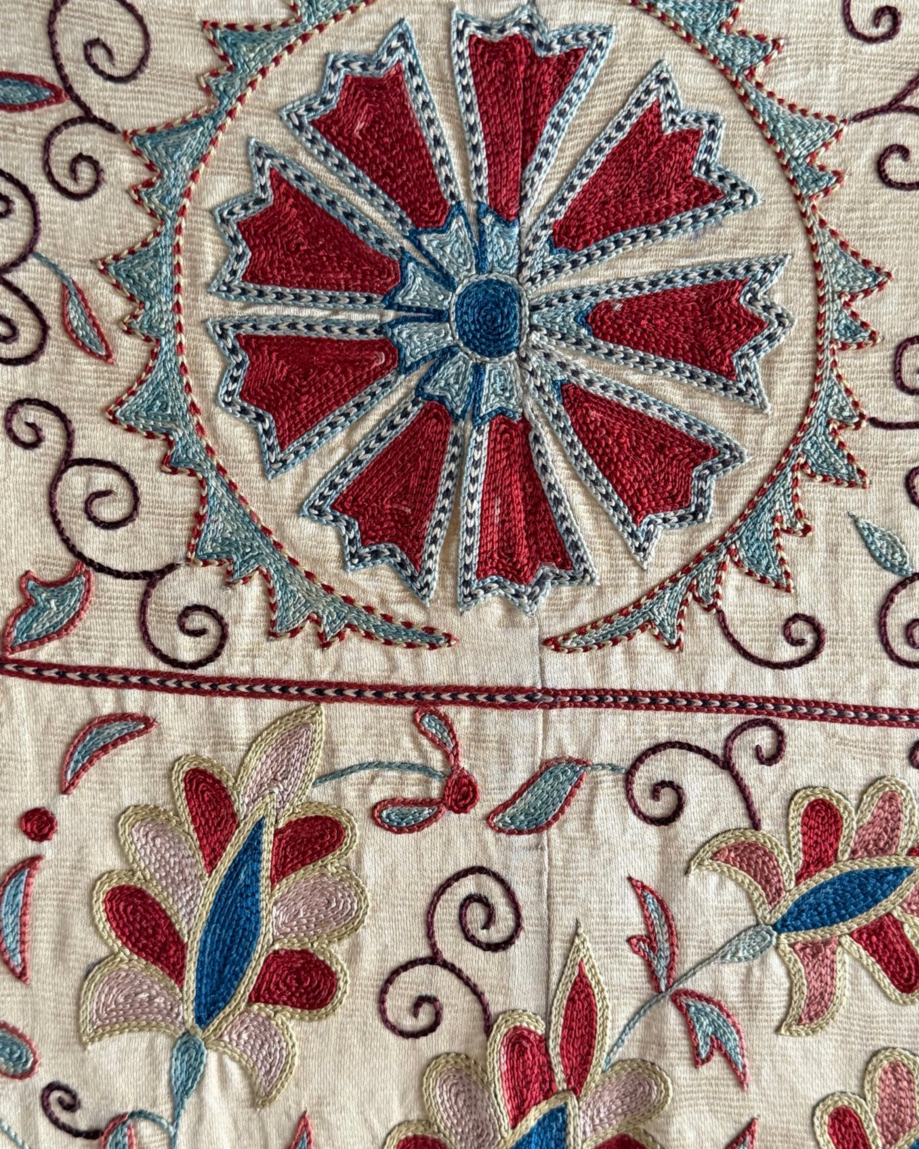 Hand Stitched Suzani (CSSU210921 | 80 x 102") Suzani Aziz Suzani 