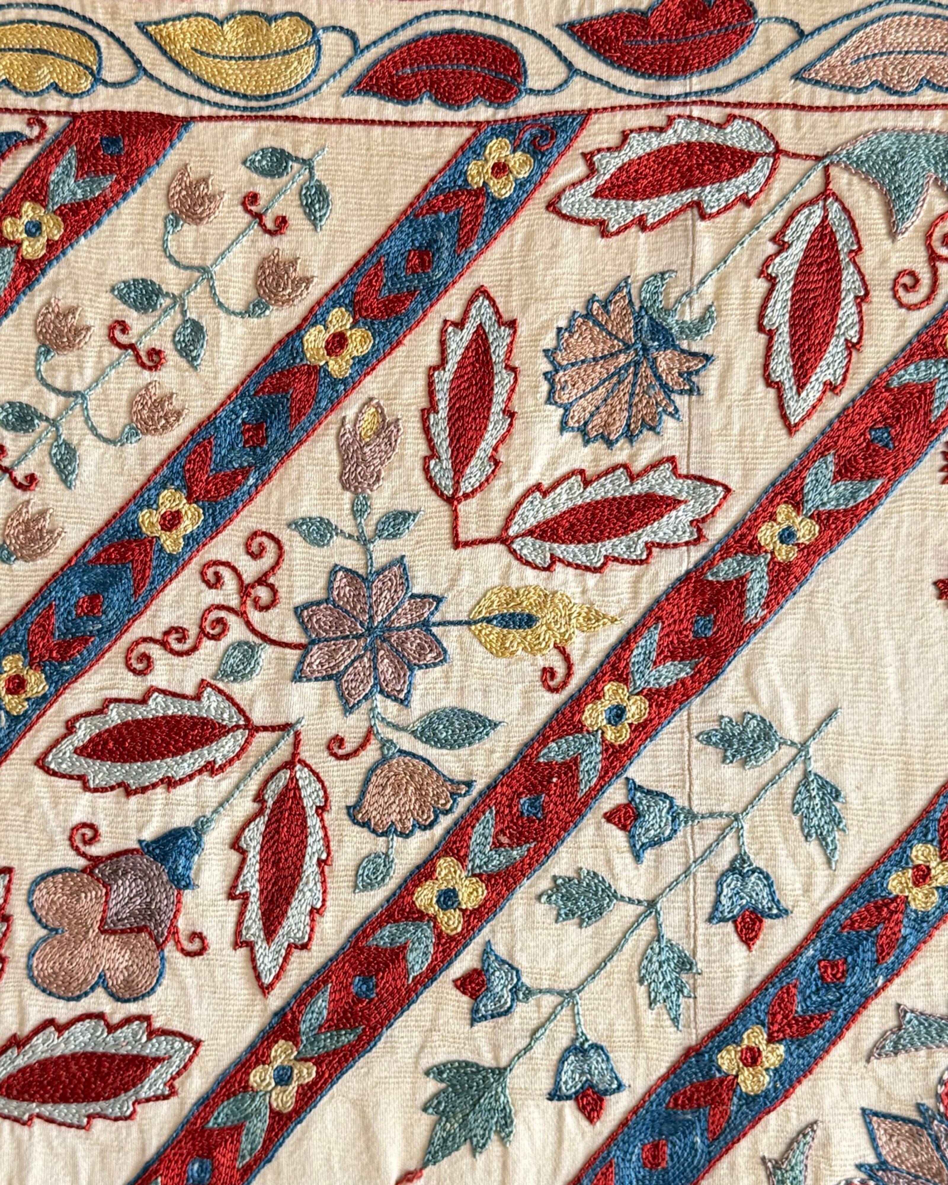 Hand Stitched Suzani (CSSU211621 | 60 x 85") Suzani Aziz Suzani 