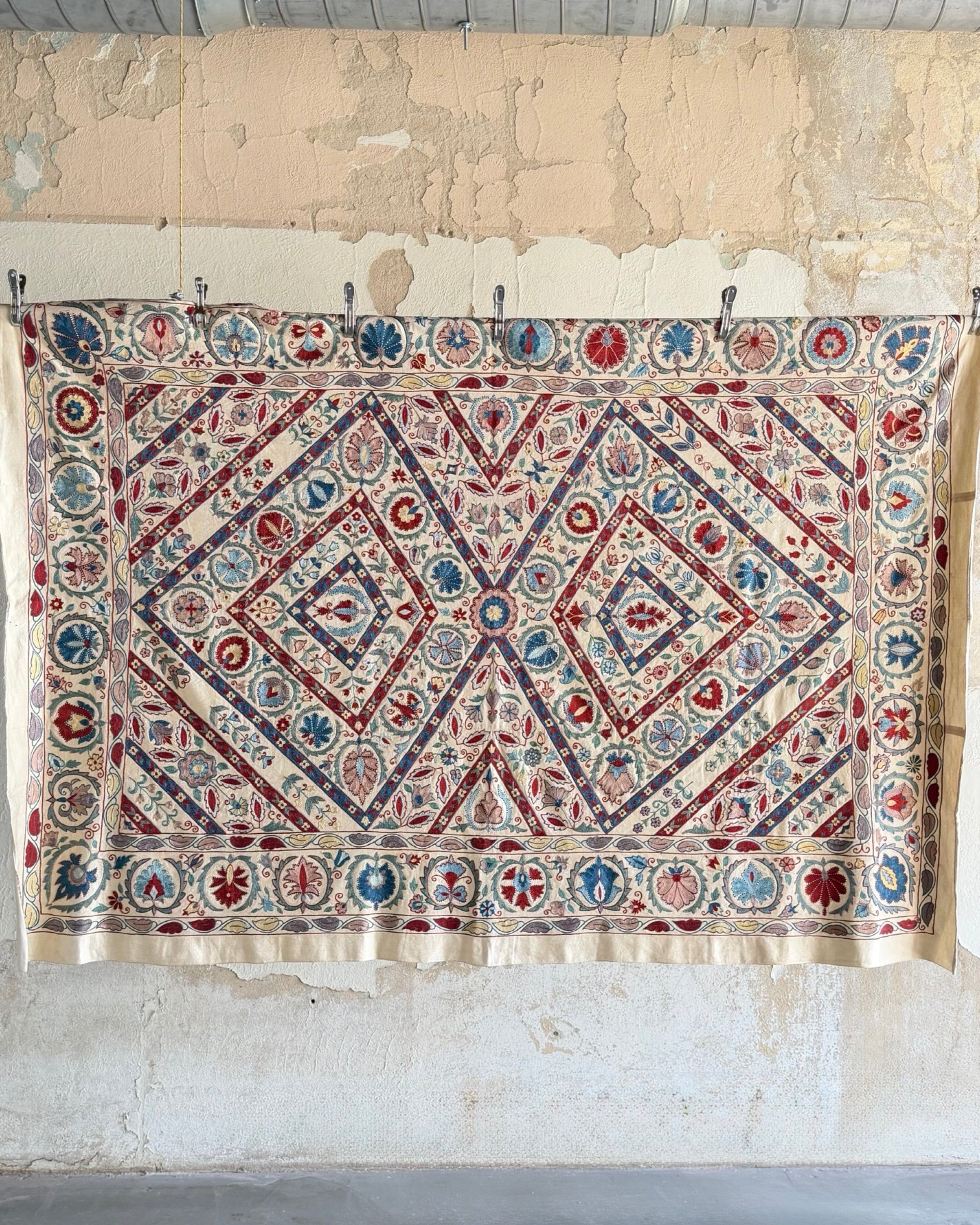 Hand Stitched Suzani (CSSU211621 | 60 x 85") Suzani Aziz Suzani 